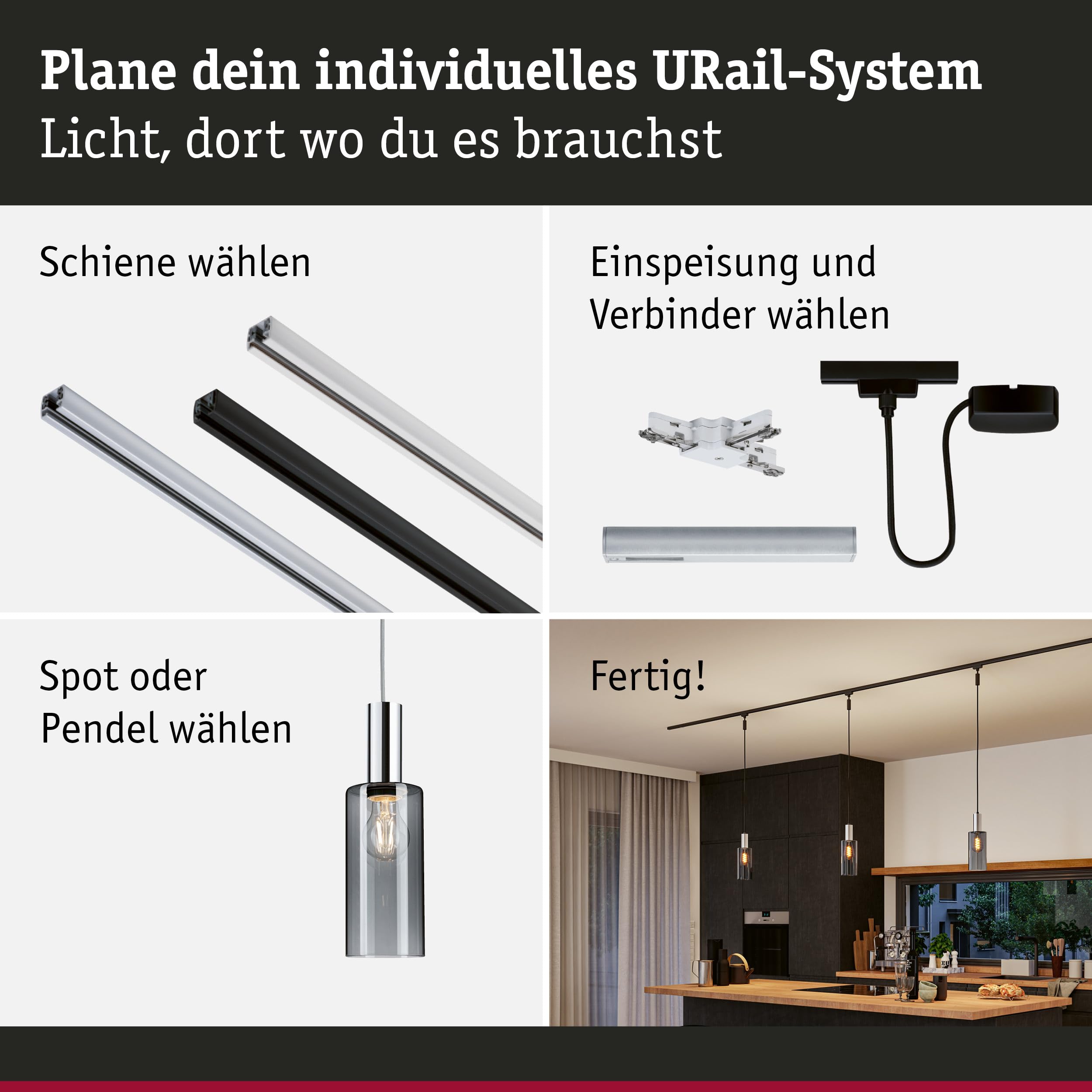 Paulmann URail Raja 95607 Schirm Rauchglas 100mm