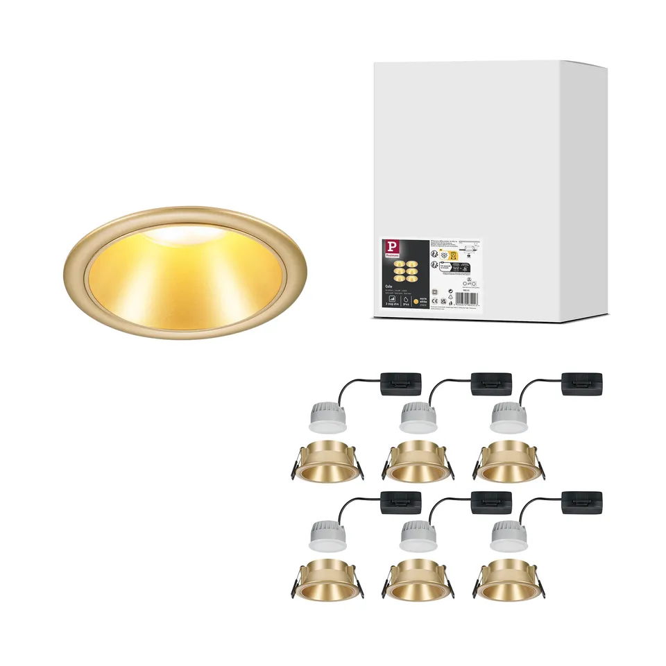 Paulmann Cole 98201 Einbauleuchte gold 6er-Set IP44