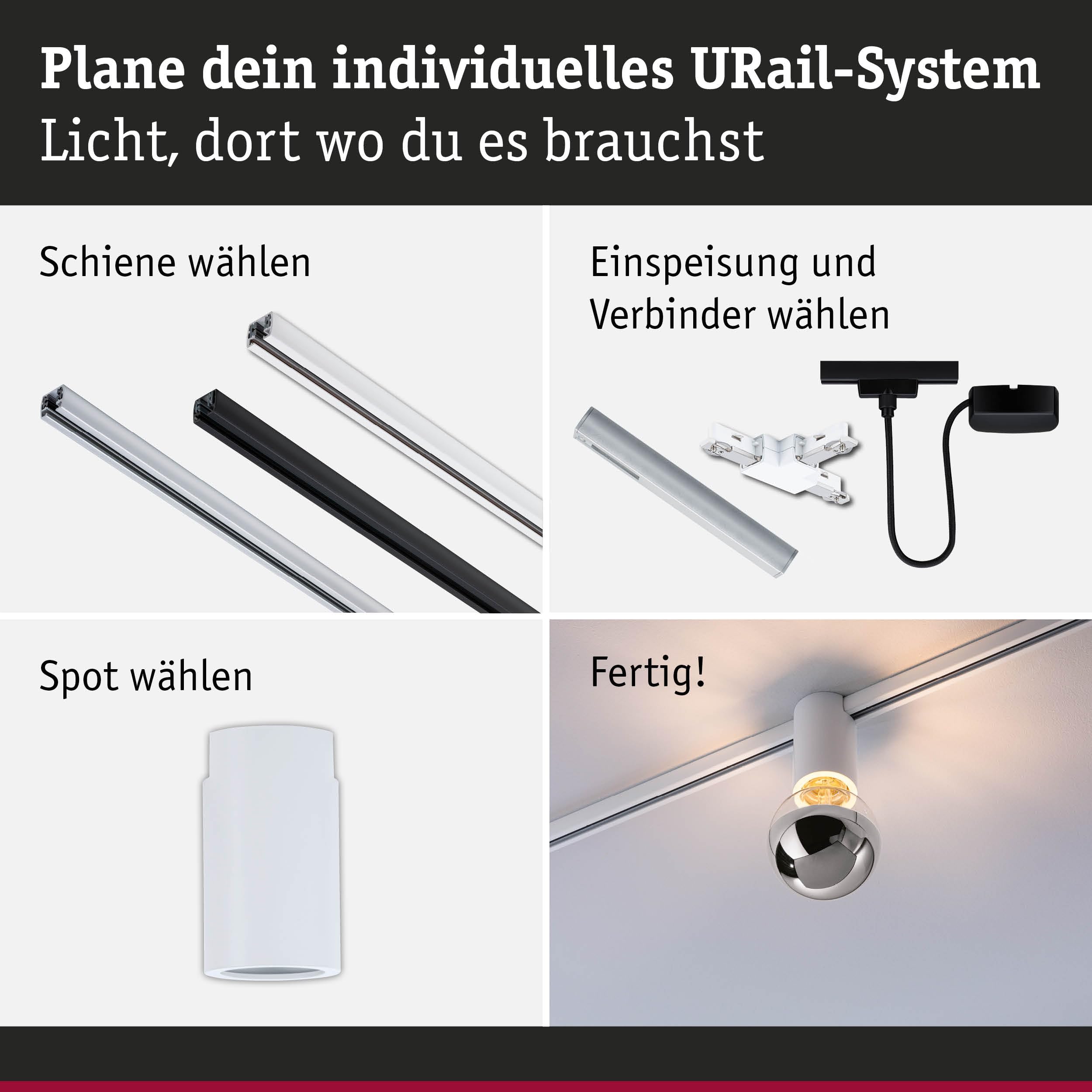 Paulmann URail Socket Spot E27 weiß dimmbar