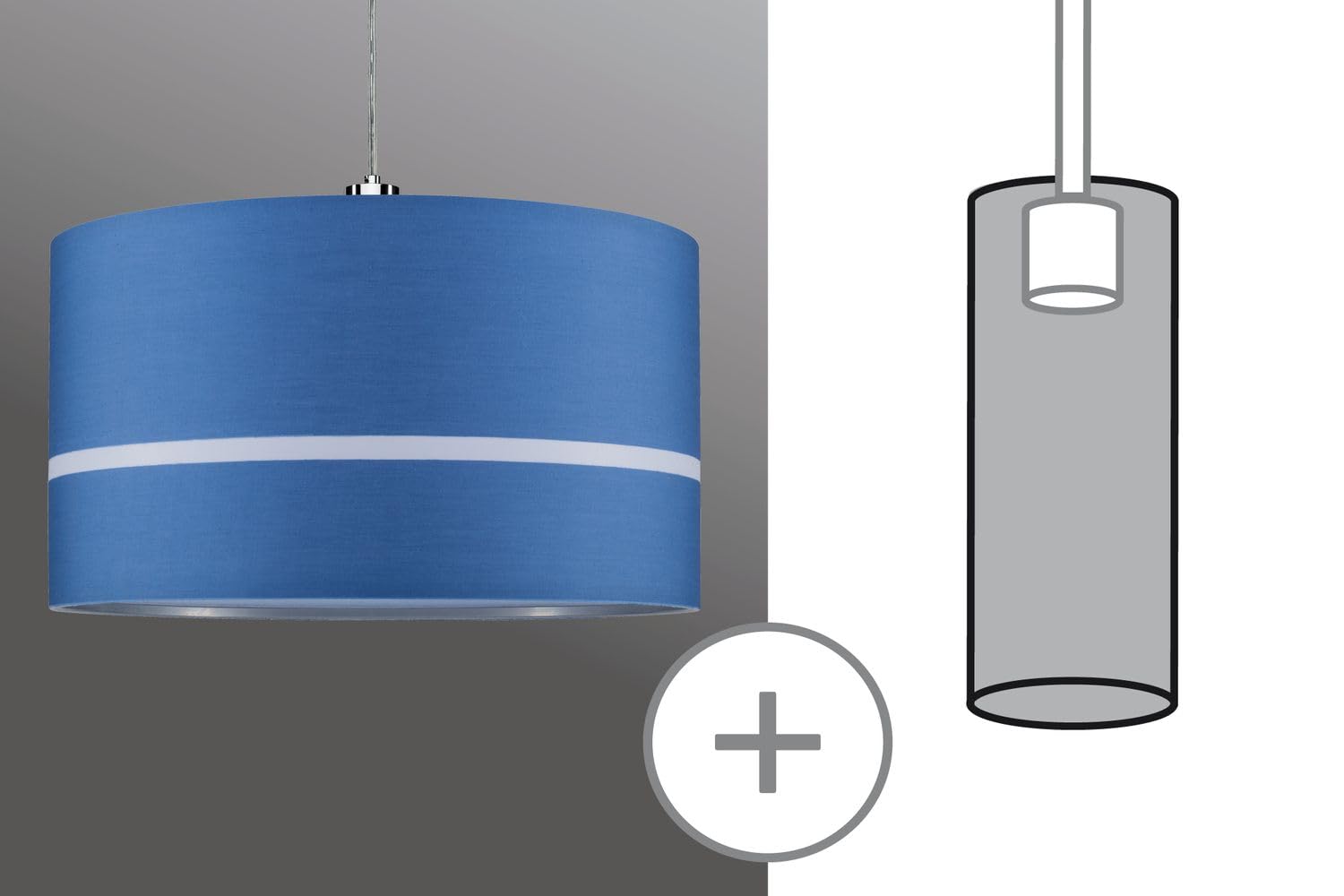 Paulmann URail Tessa Lampenschirm blau Stoff max. 50W