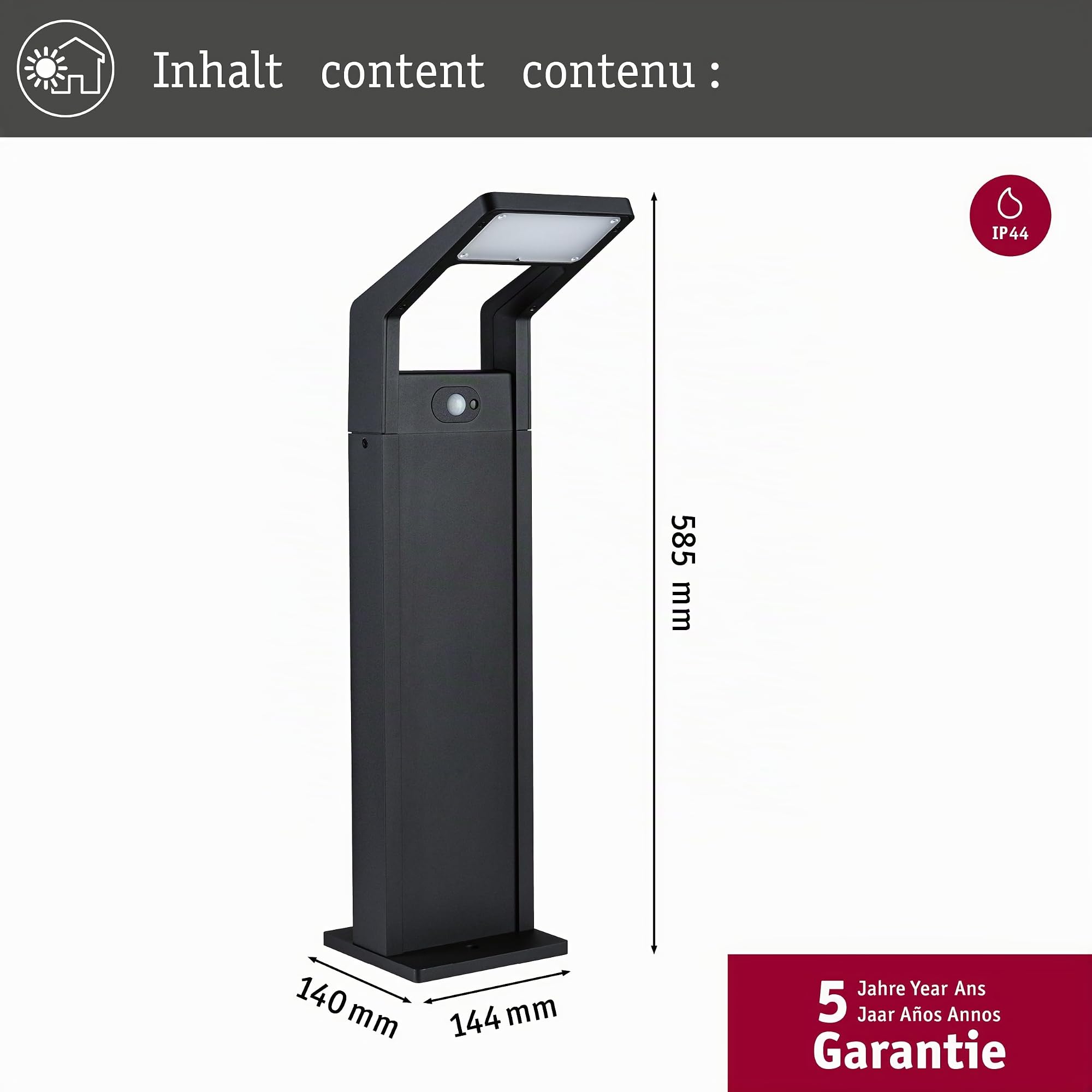 Paulmann Juntea 94860 Pollerleuchte Anthrazit IP44