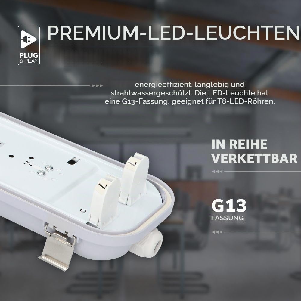 Hoftronic Feuchtraumleuchte LED 120cm 4000K 36W neutralweiß