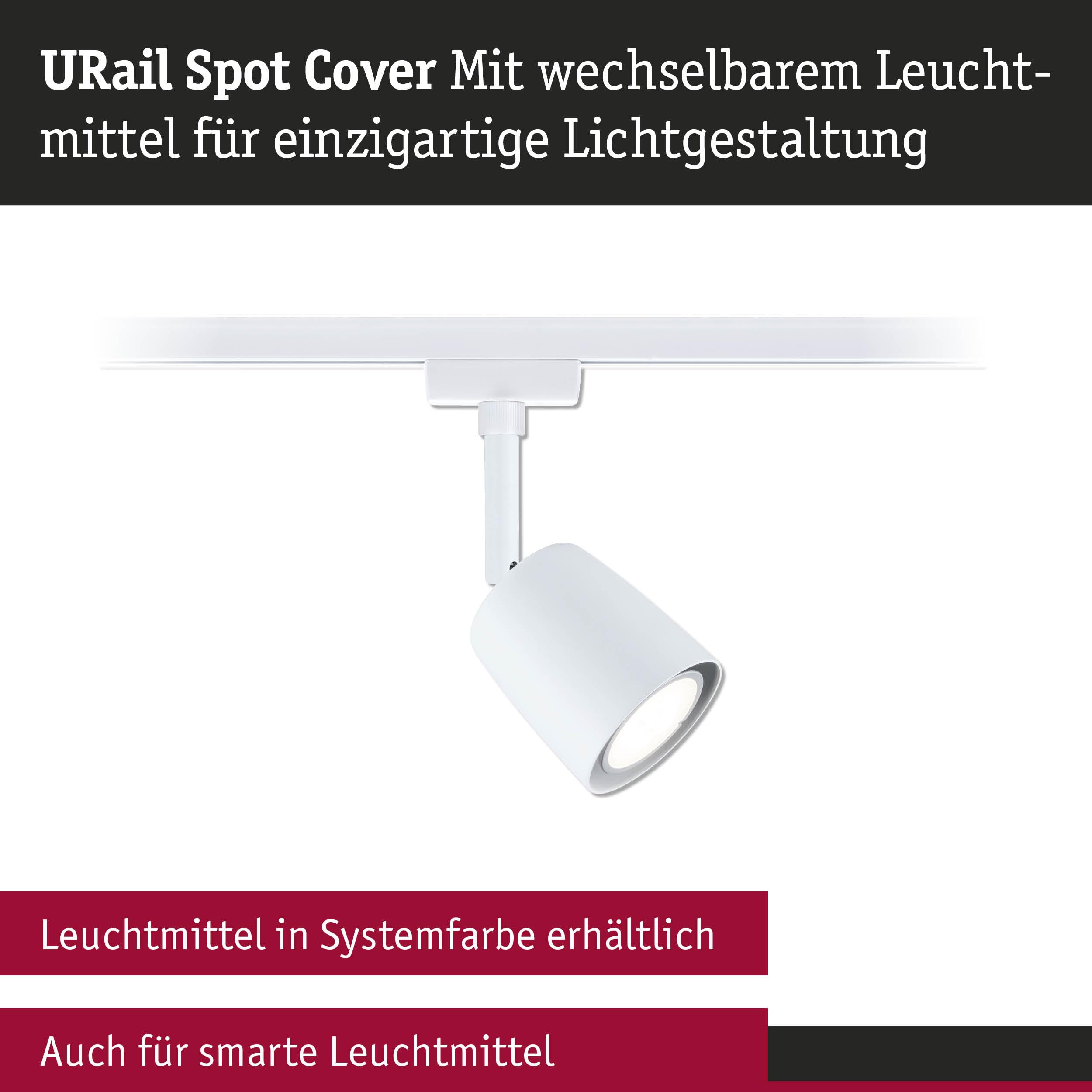 Paulmann URail Cover 94880 Schienenspot Signalweiß GU10 dimmbar