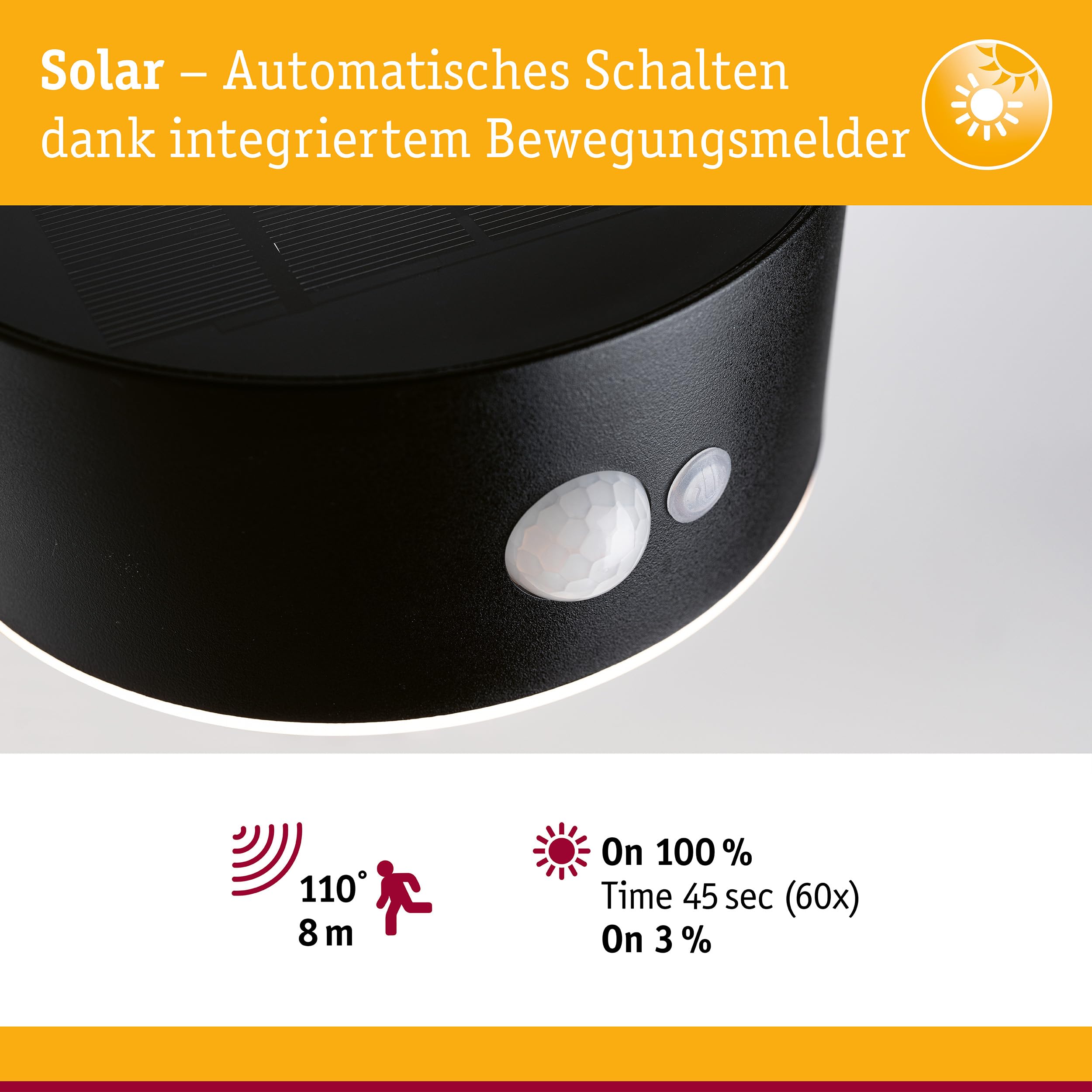 Paulmann Eileen 94570 Solar Außenwandleuchte 3000K