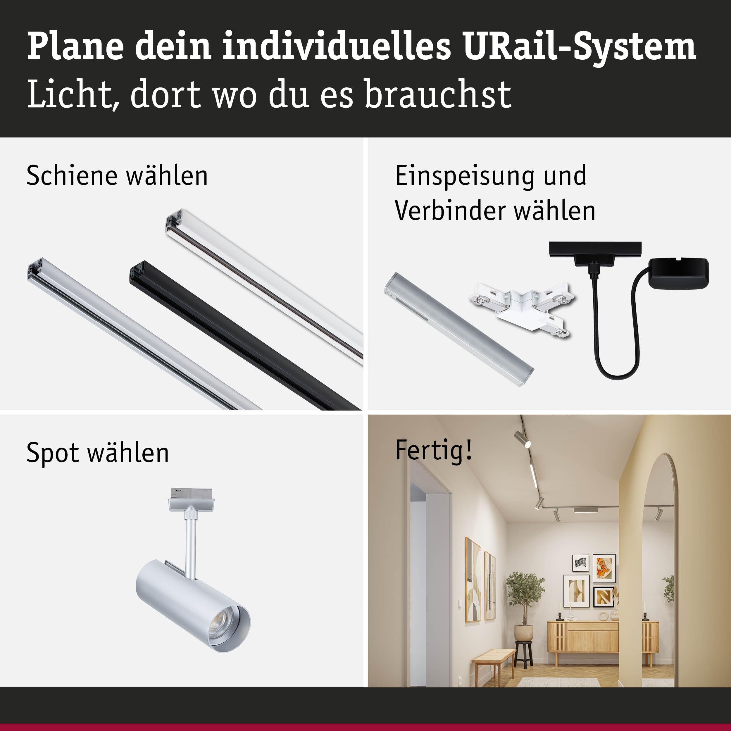Paulmann URail Theron 95694 Schienenspot Chrom matt 3000K