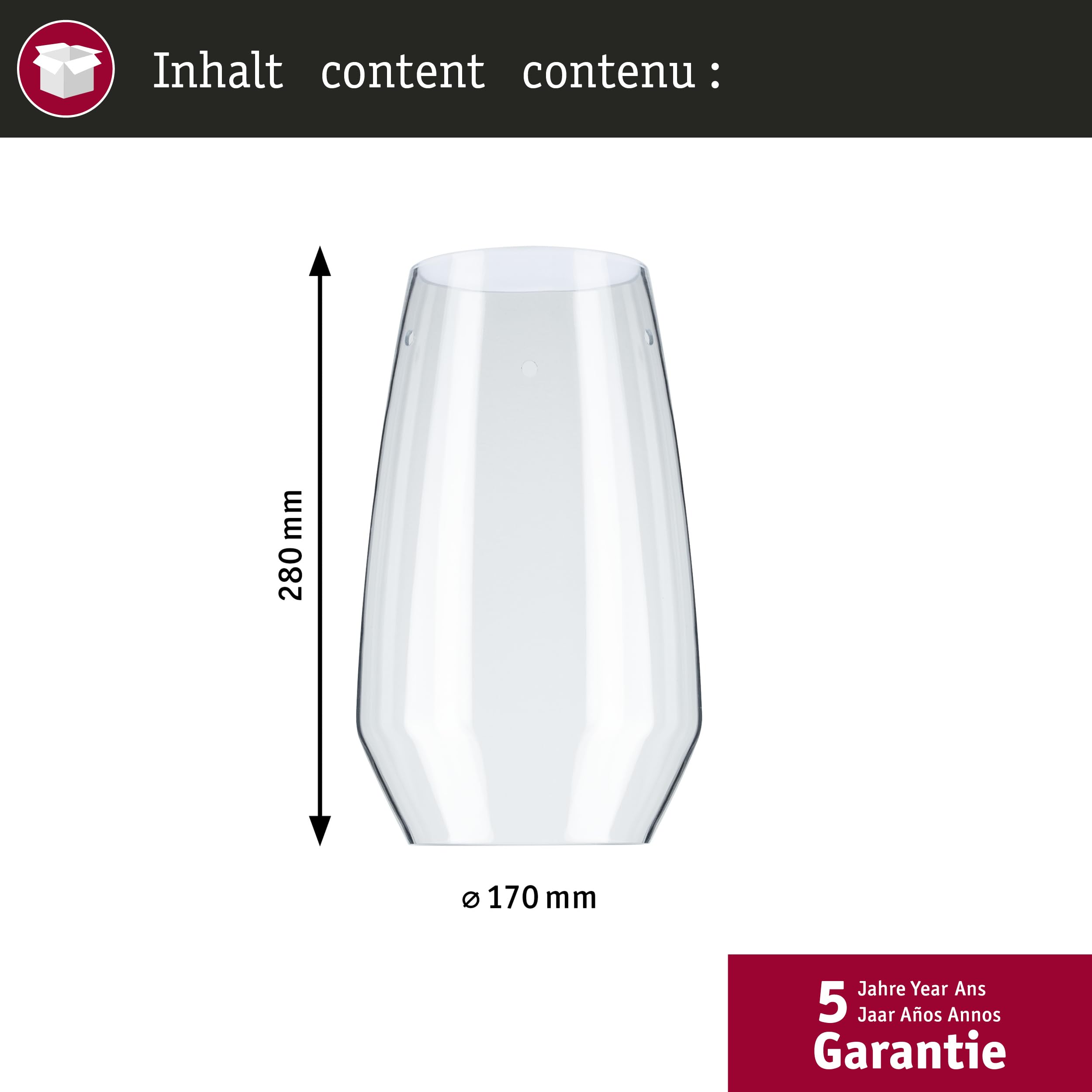 Paulmann URail Vento 2Easy Lampenschirm klar 170mm Glas