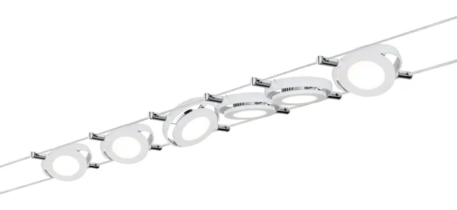 Paulmann Seilsystem 941.06 LED Seilleuchten 6er Set Weiß matt