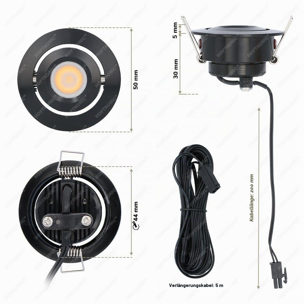 Hoftronic Sienna LED Einbaustrahler 12V schwenkbar 6x3W 2700K
