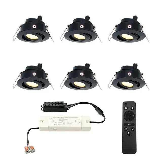 Hoftronic Sienna LED Einbaustrahler 12V schwenkbar 6x3W 2700K