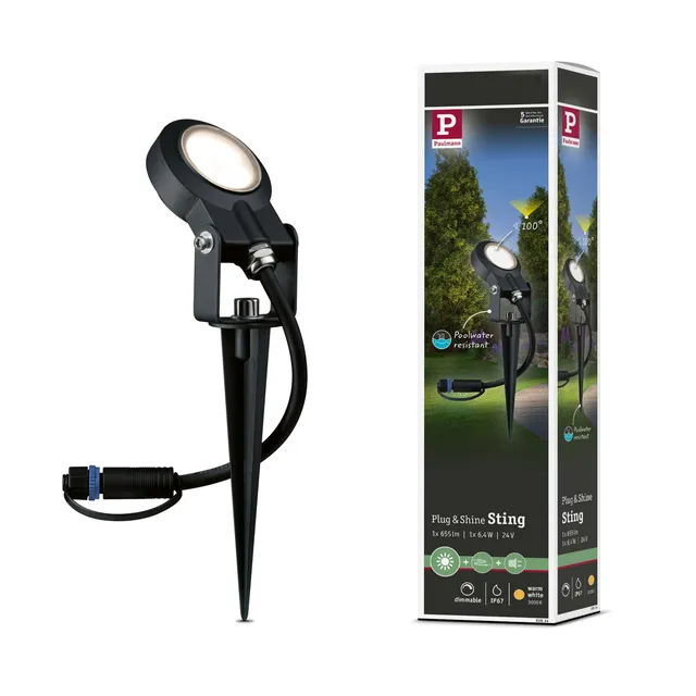 Paulmann 93934 Plug&Shine Sting Spot IP67 6W 3000K