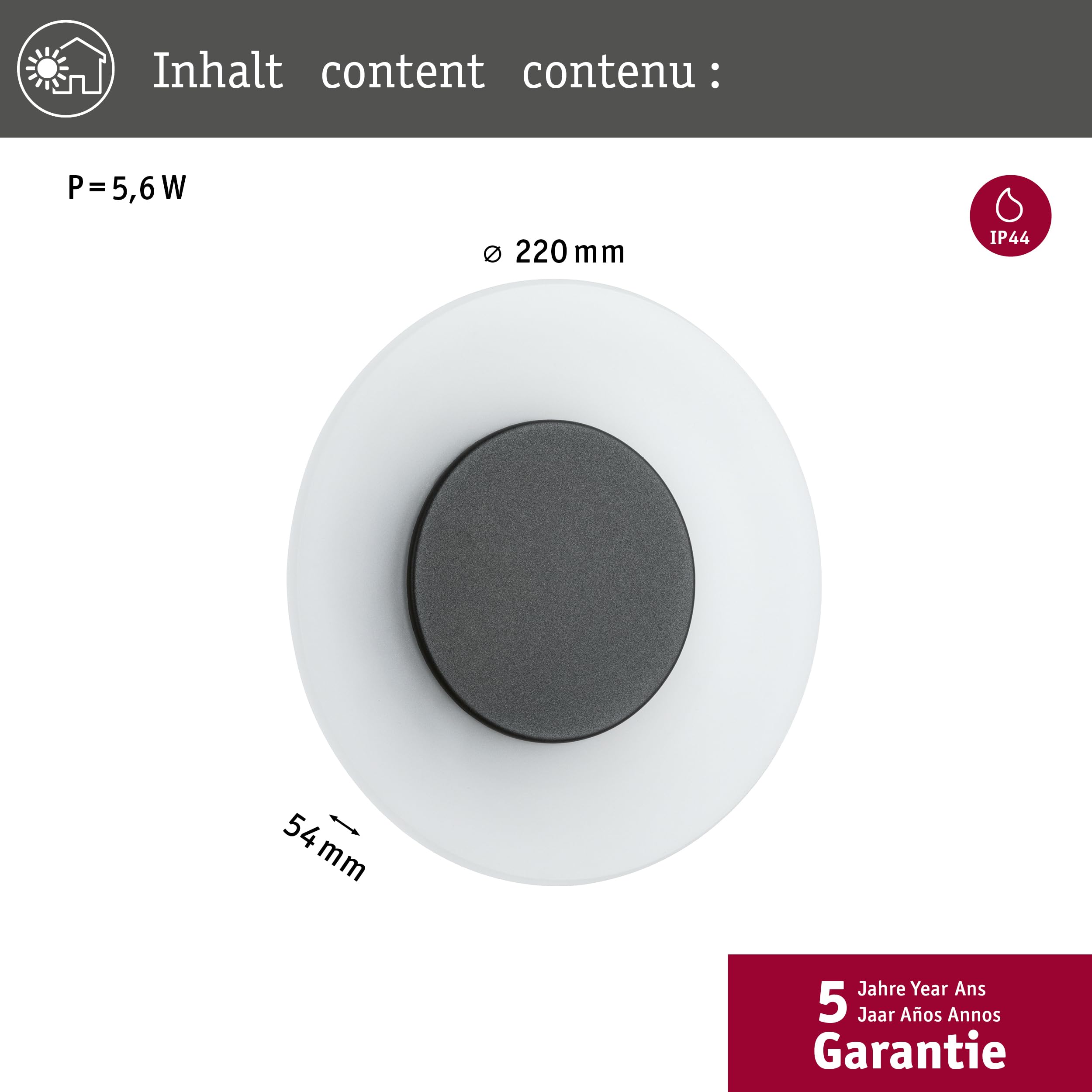 Paulmann Circea Outdoor Wandleuchte IP44 4W anthrazit