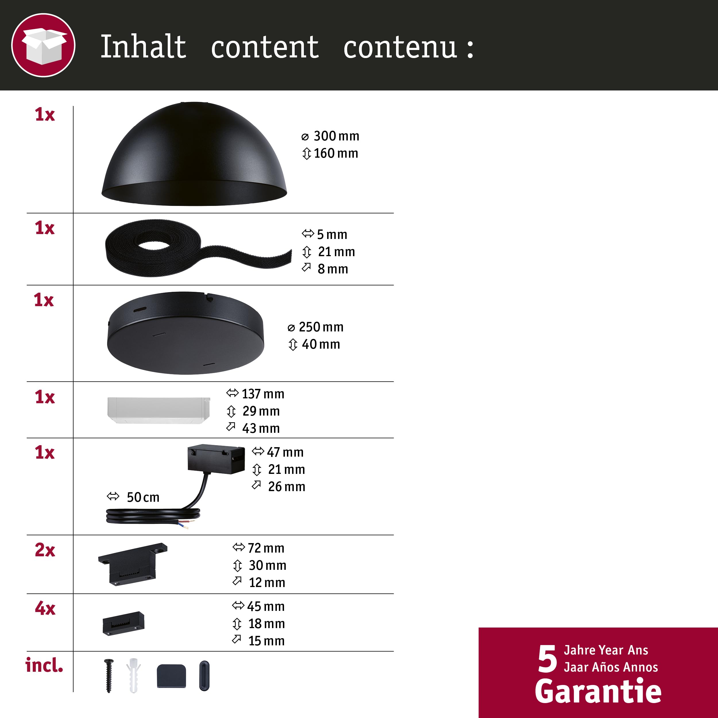 Paulmann ULine Bol Starterset 5m 12W schwarz