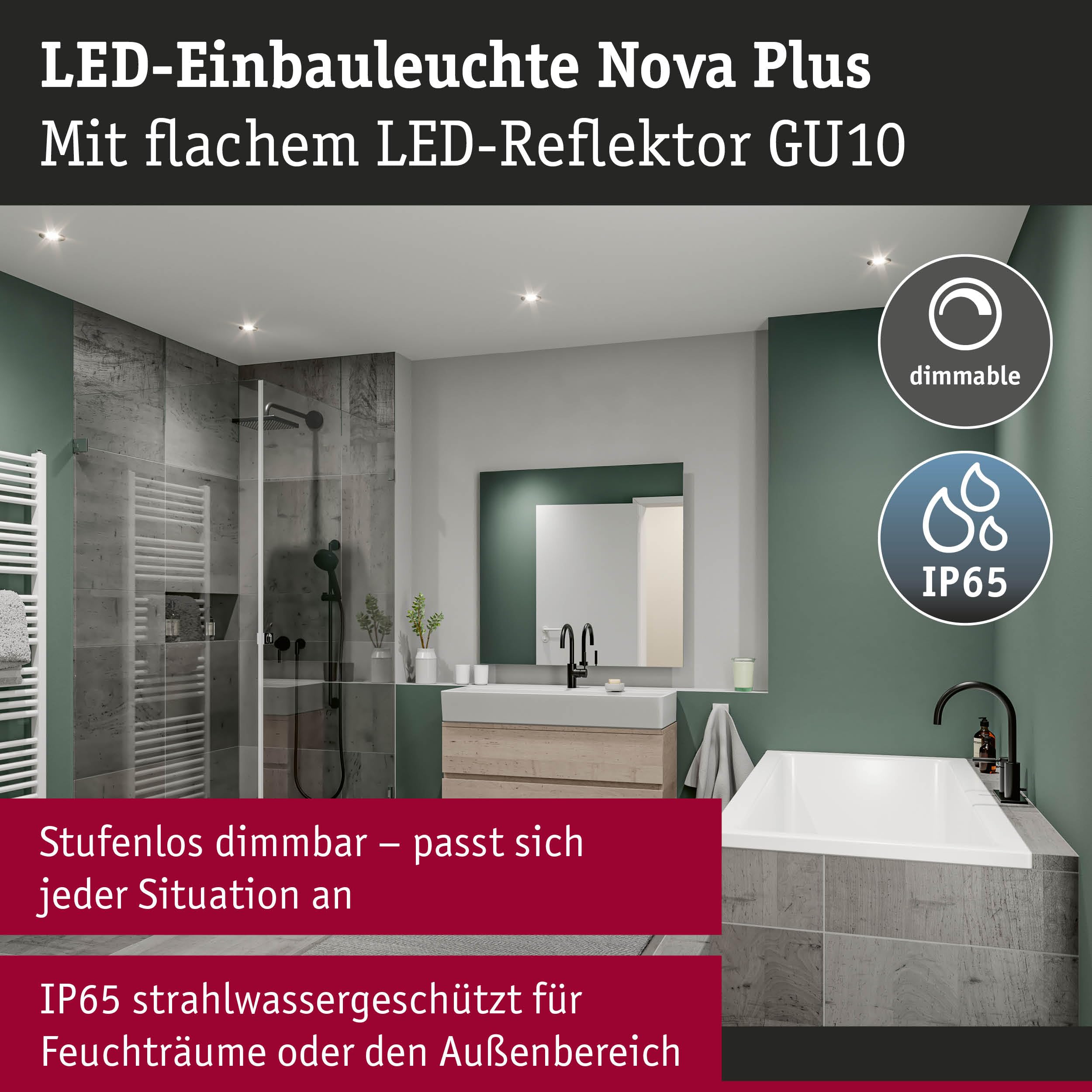 Paulmann Nova Plus GU10 Flat 92421 Einbauleuchte eisen neutralweiß