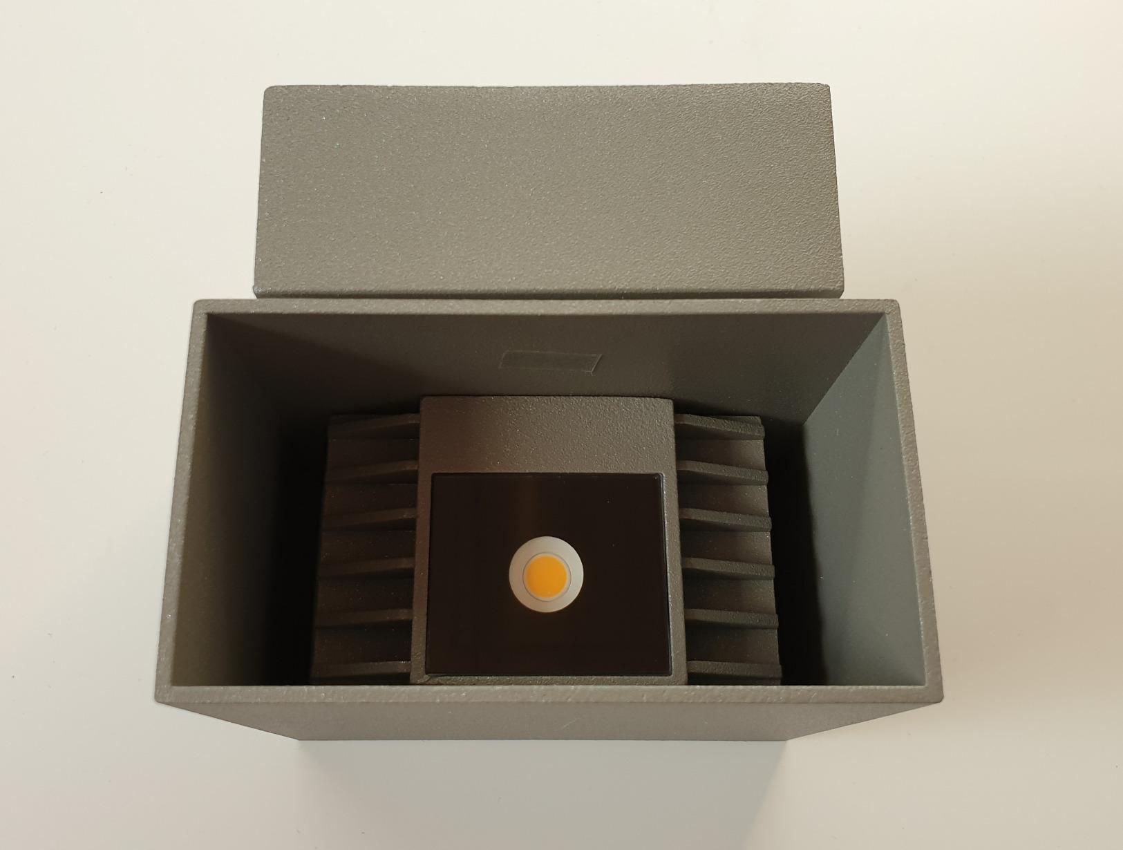 Paulmann Cybo LED Wandaufbauleuchte eckig grau IP65 2x3W