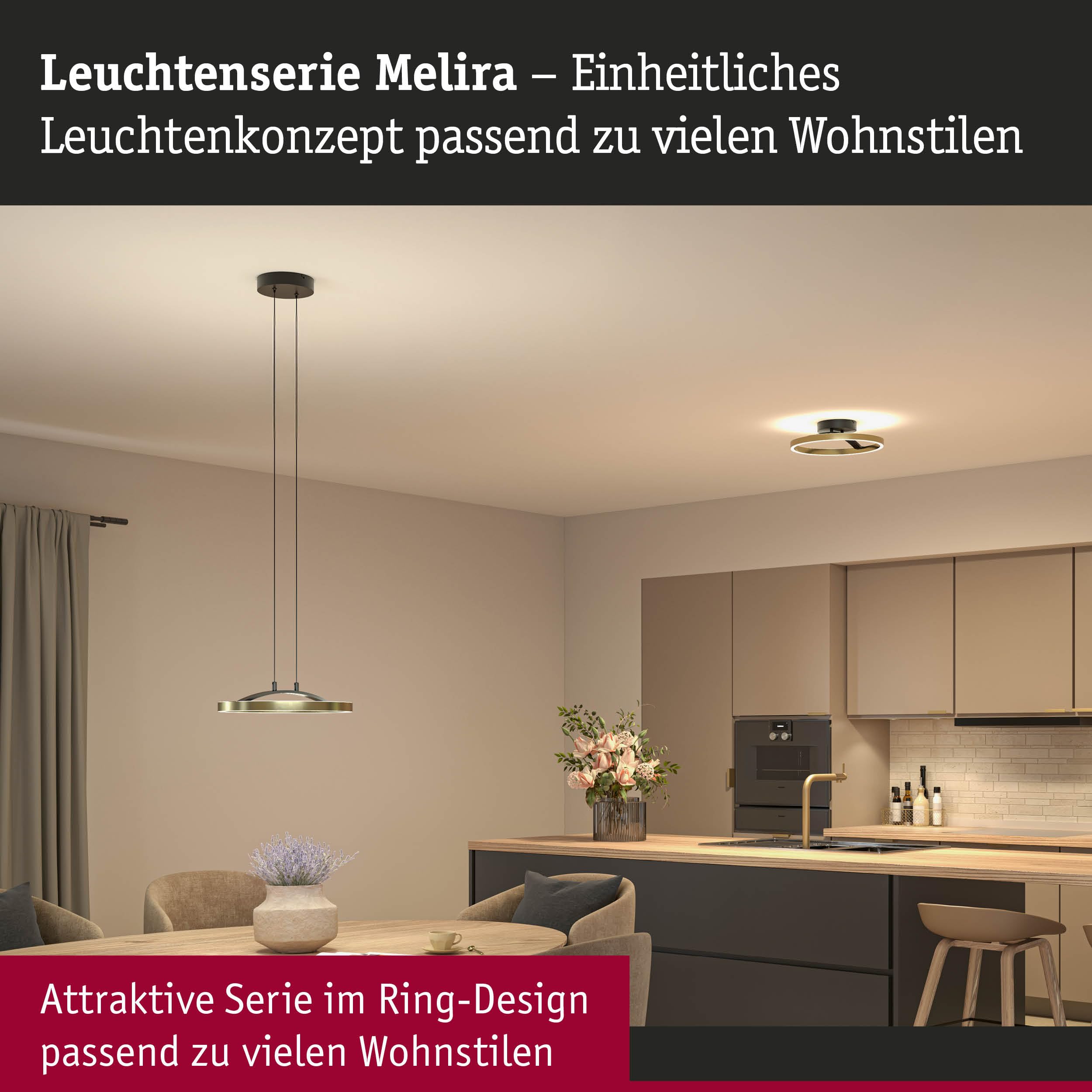 Paulmann Melira 94928 Pendelleuchte Schwarz-Gold 3-Step