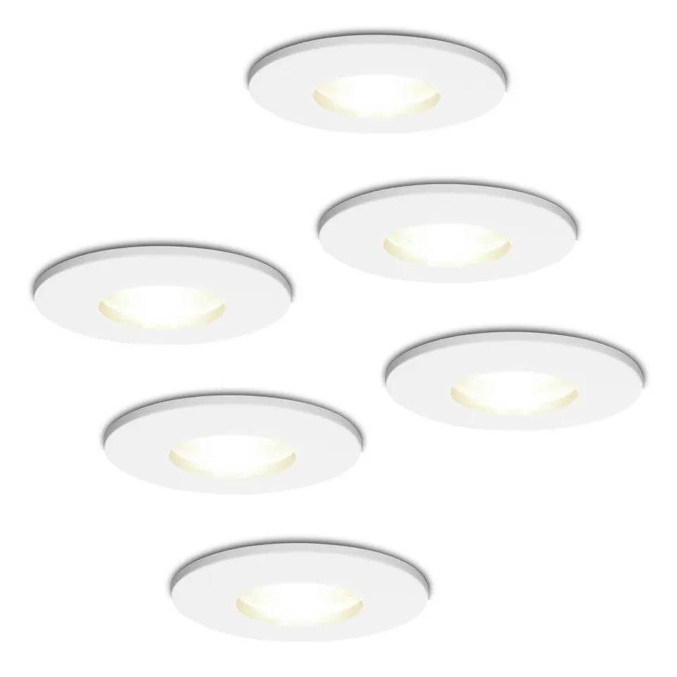 Hoftronic LED Einbaustrahler Weiß 6er Set 4000K IP44