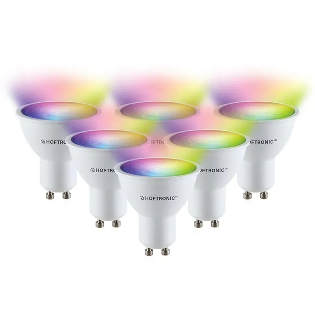 Hoftronic GU10 Smart LED Lampe 6er RGBWW dimmbar