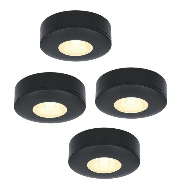 Hoftronic Pavo Aufbaustrahler 4er Set schwarz warmweiß