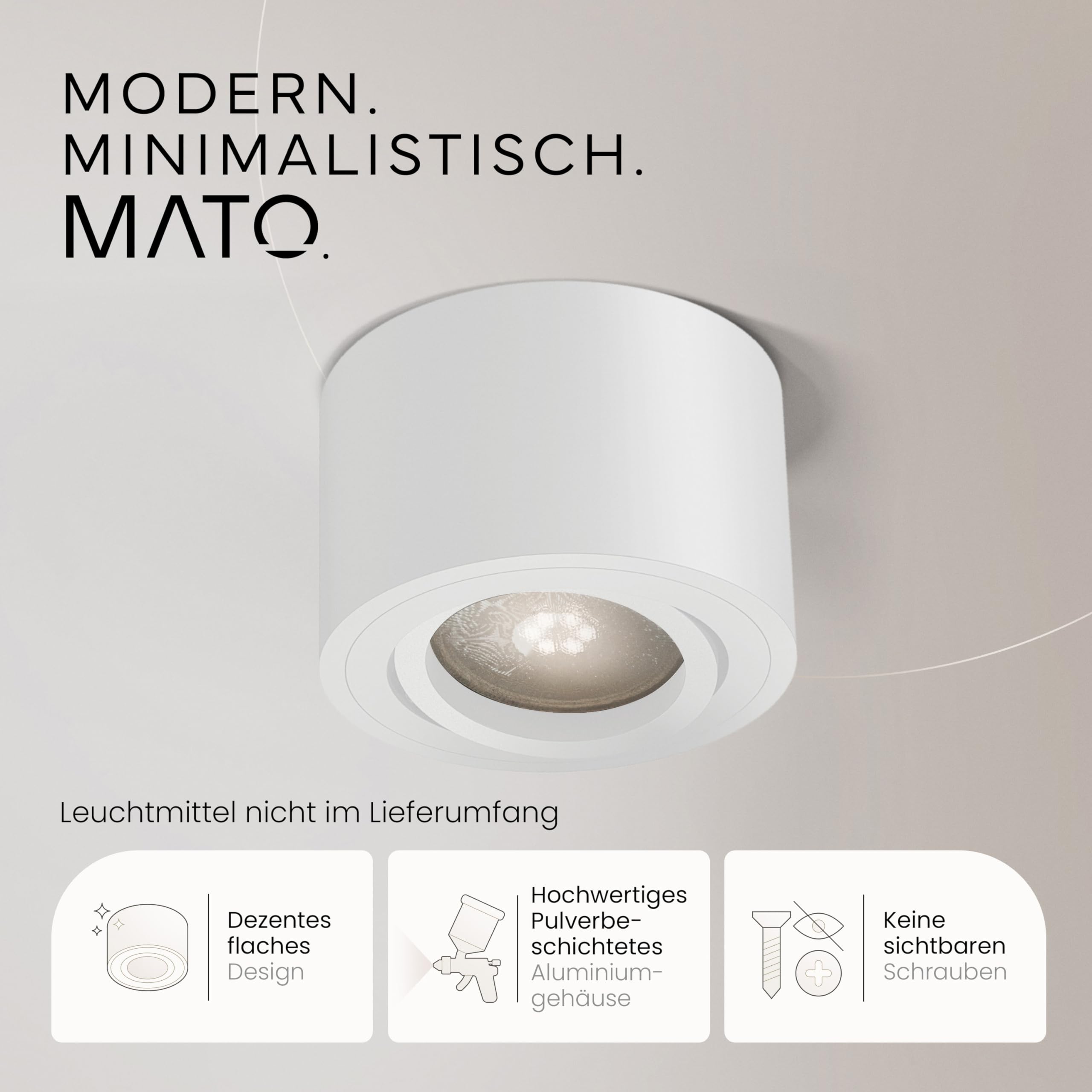 MATO Aufbaustrahler weiß flach schwenkbar 1 Stück