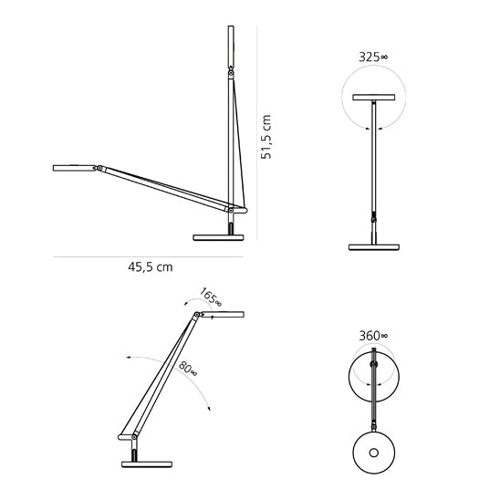 Artemide Demetra Micro Tischleuchte Anthrazit dimmbar