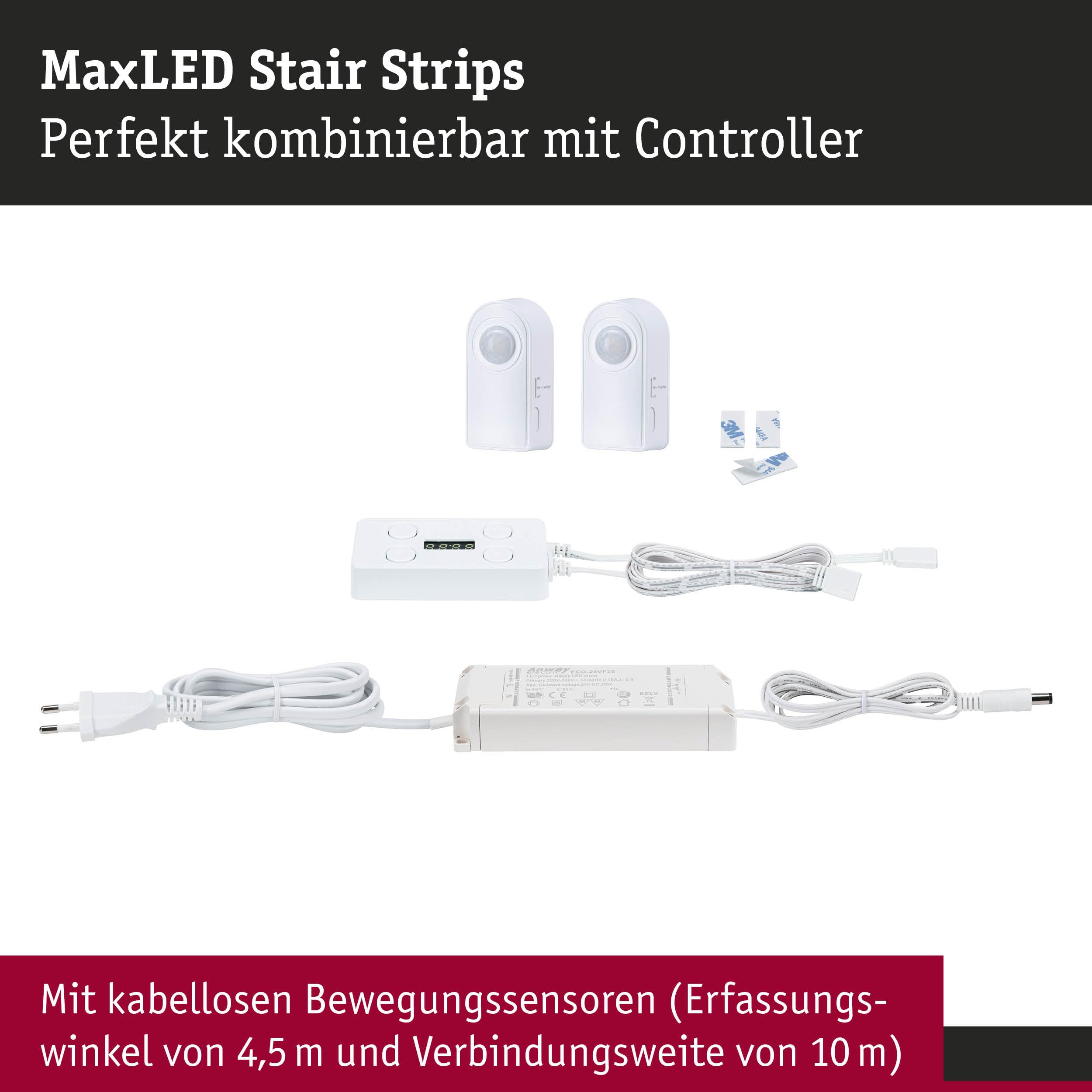 Paulmann MaxLED Stair 71221 LED Strip Erweiterung 3x1m warmweiß