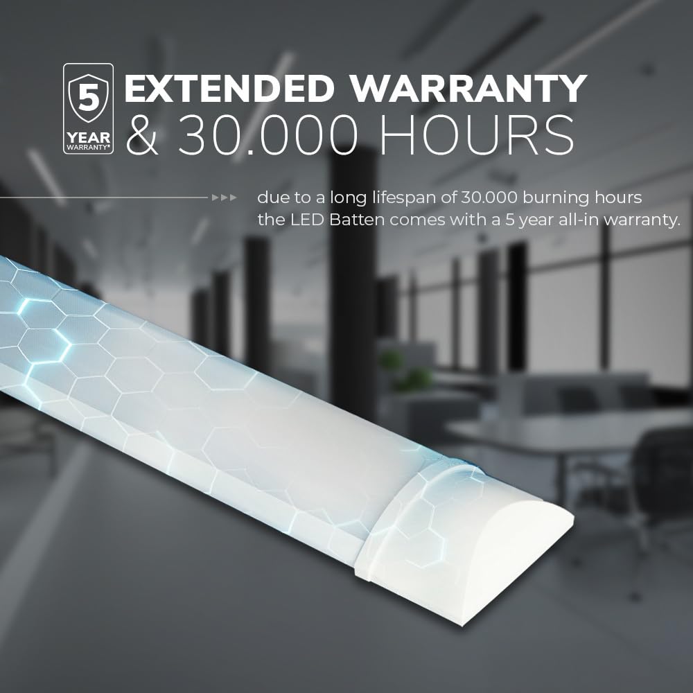 Hoftronic LED Lichtleiste 120cm 40W 2er Pack warmweiß 3000K