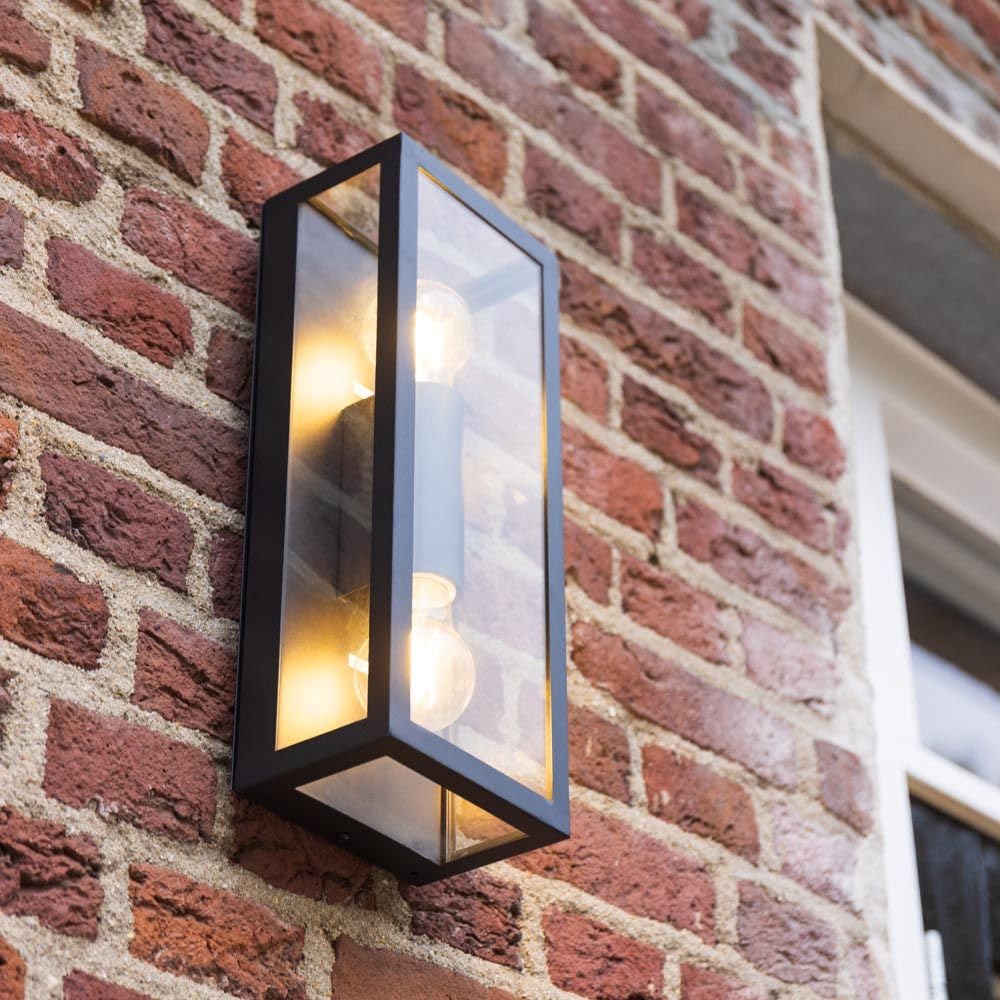 Hoftronic Alma LED Wandleuchte E27 schwarz Up-Down IP44