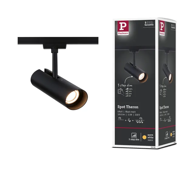Paulmann URail Theron 95696 Schienenspot Schwarz 3000K