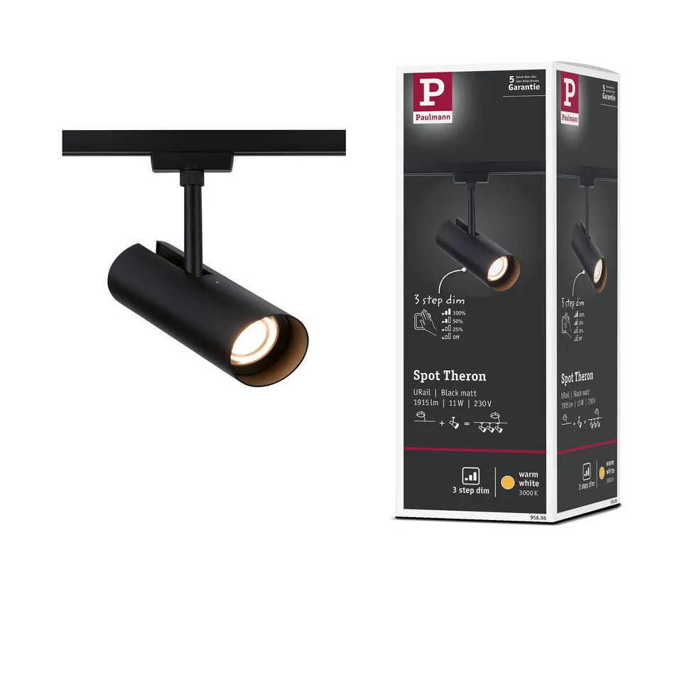 Paulmann URail Theron 95696 Schienenspot Schwarz 3000K