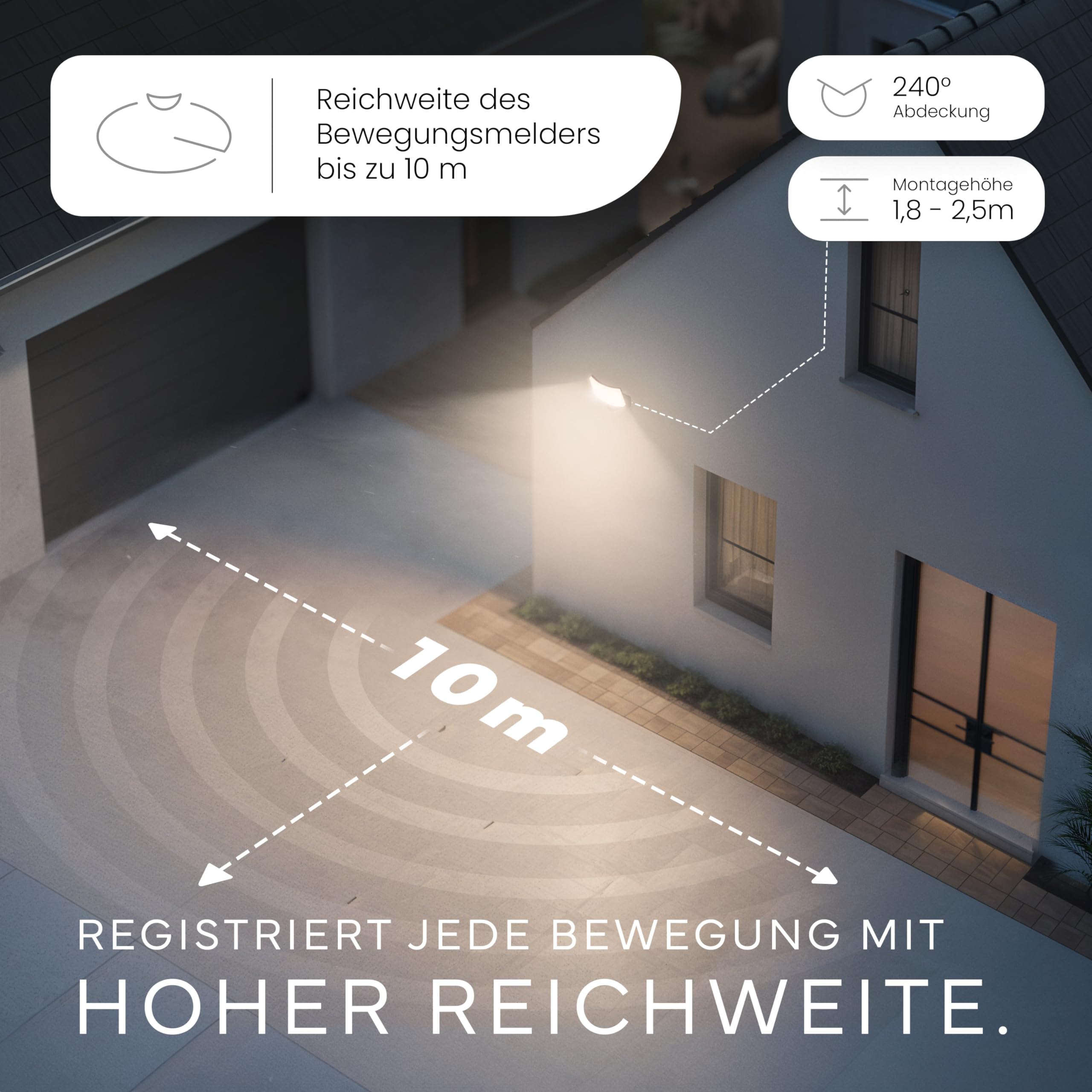 MATO Lumax LED-Strahler 30W mit Bewegungsmelder anthrazit