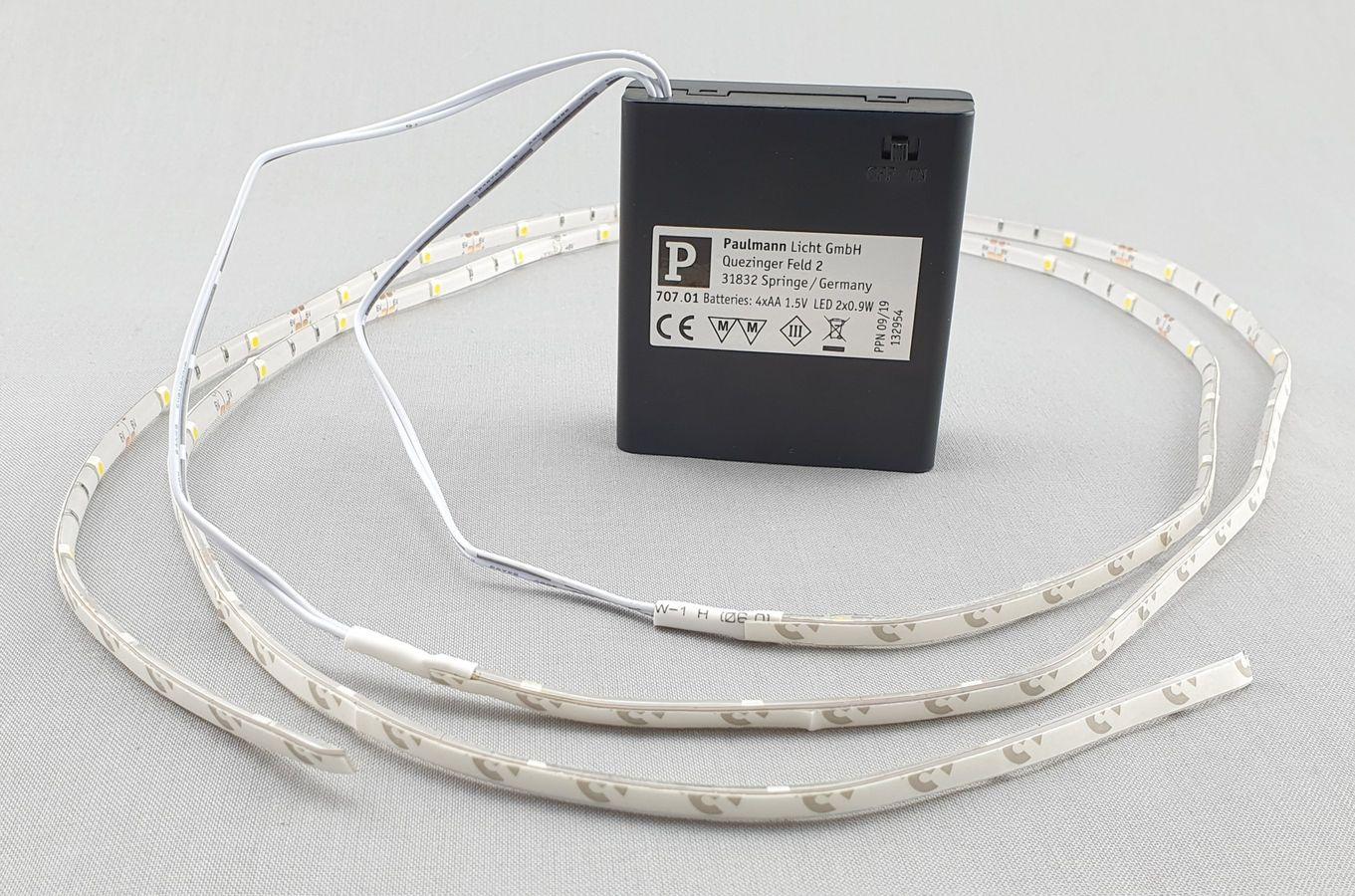 Paulmann Function 707.01 LED-Strip warmweiß 2x80cm Batterie