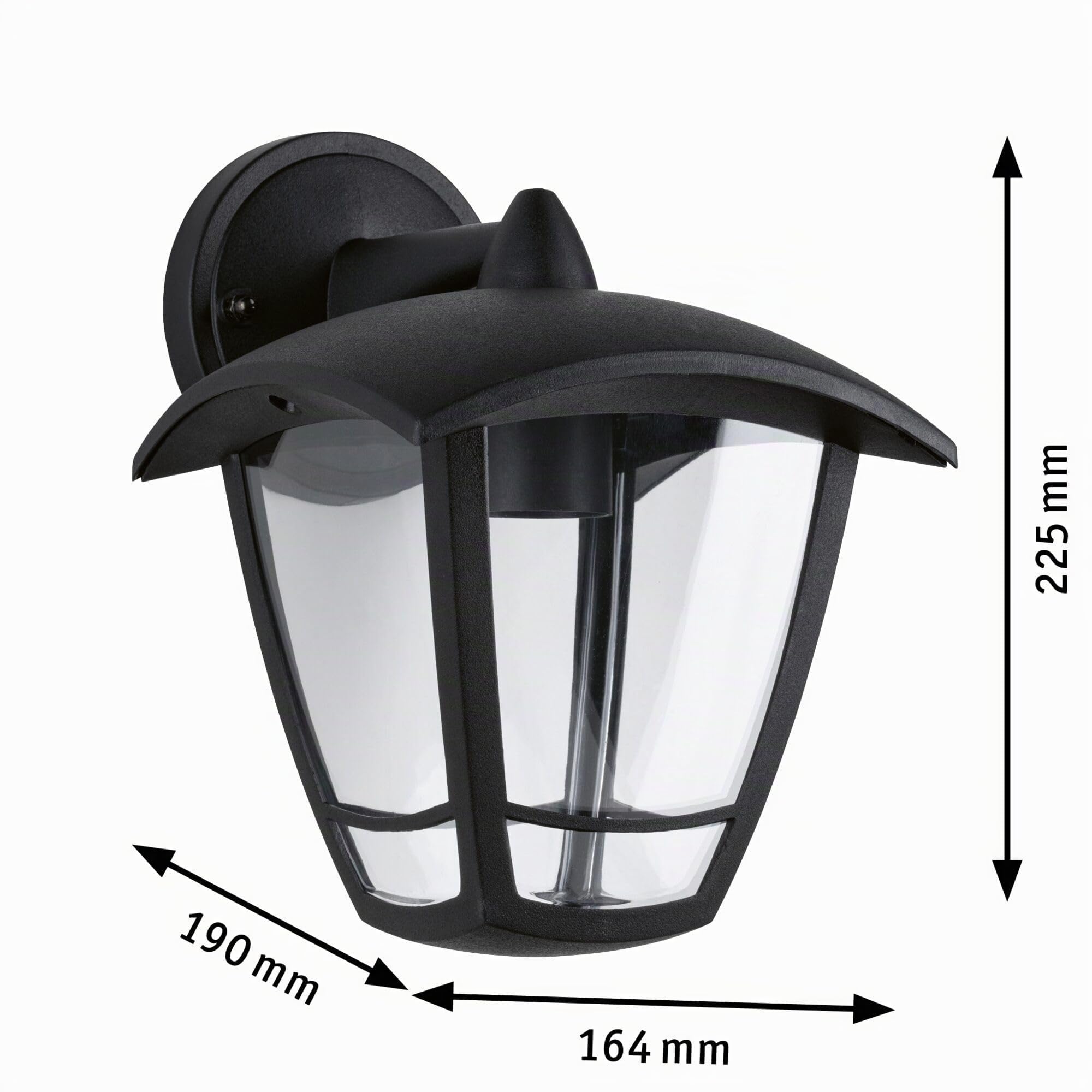 Paulmann Classic Curved 94392 Außenwandleuchte E27 225mm schwarz