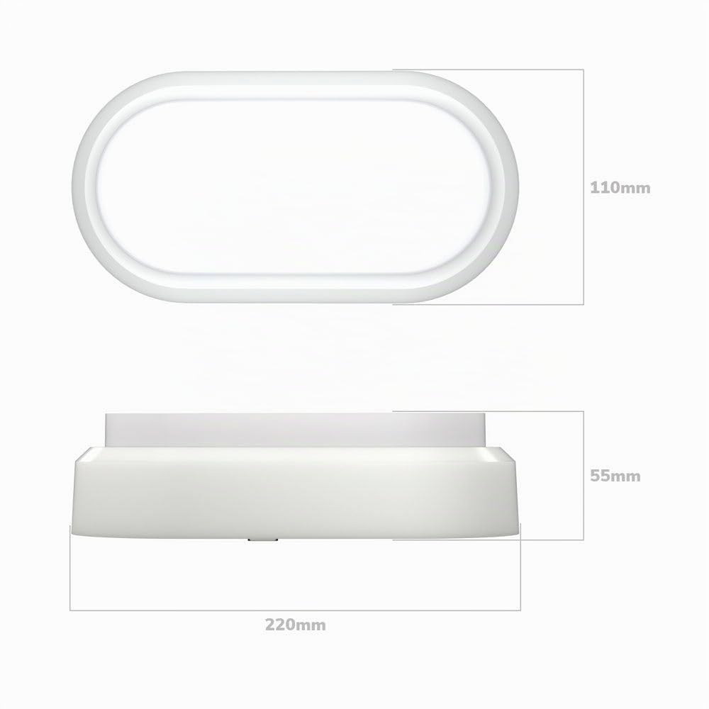 Hoftronic C-Series LED Kellerlampe oval 18W 4er Set IP54