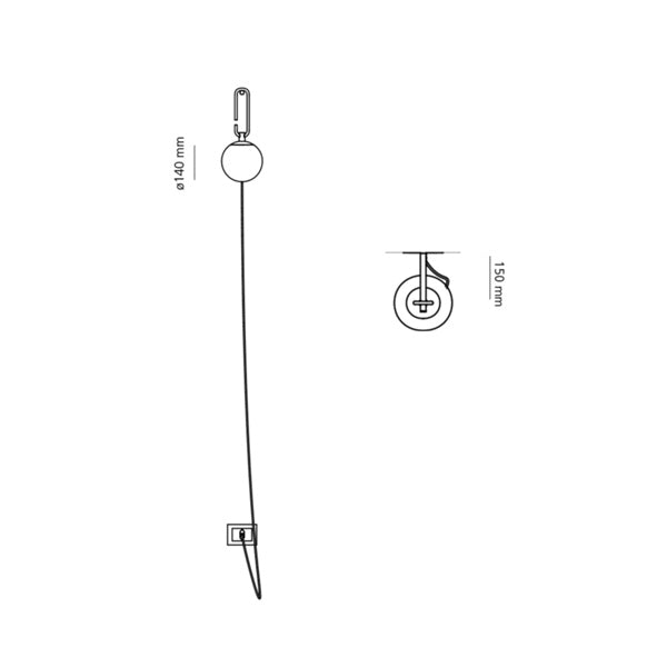 Artemide NH Wall Wandleuchte Glas Messing dimmbar