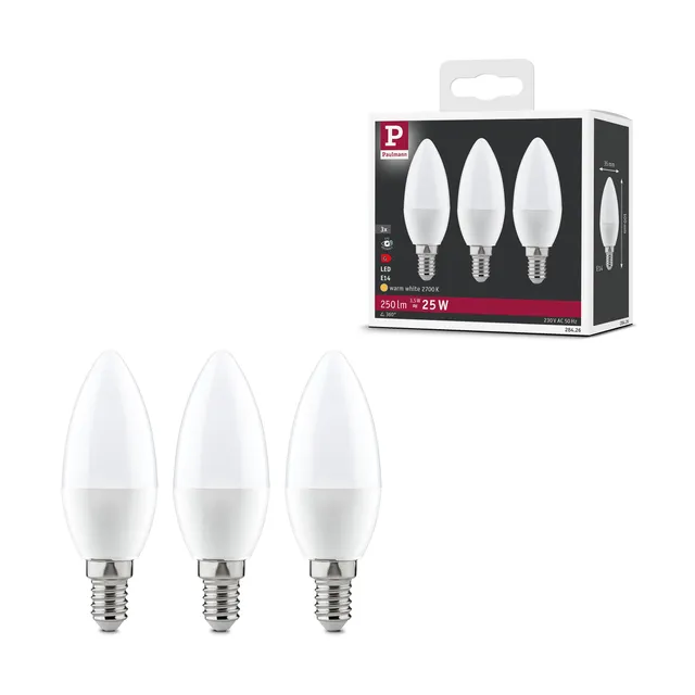 Paulmann 28426 LED-Kerze E14 4W Warmweiß 3er Set