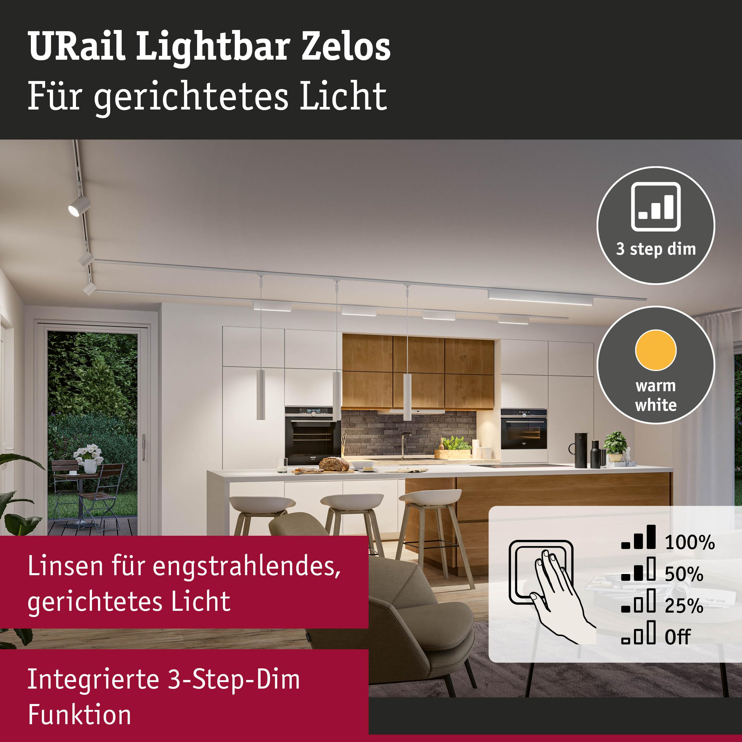 Paulmann URail 95713 Zelos Lightbar Signalweiß 3000K