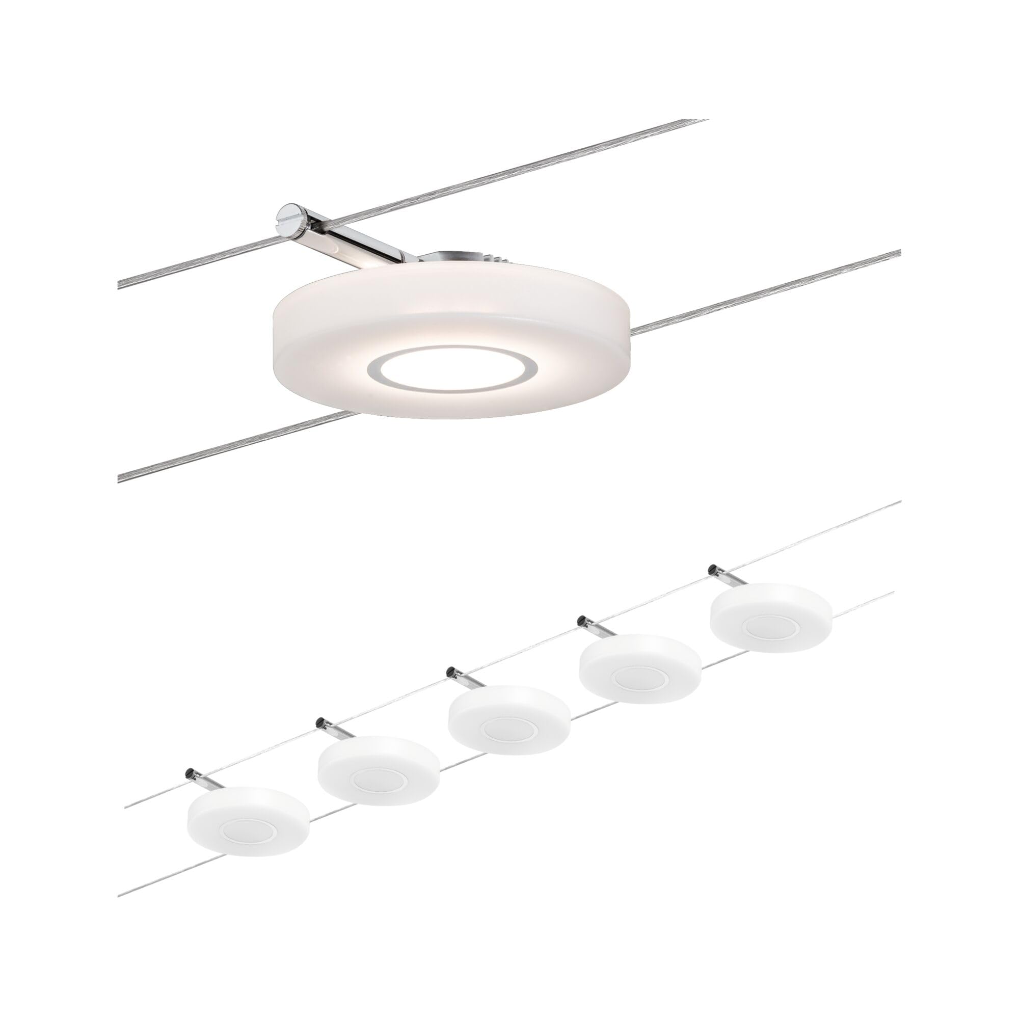 Paulmann DiscLED Seilsystem Set 5x4W warmweiß chrom