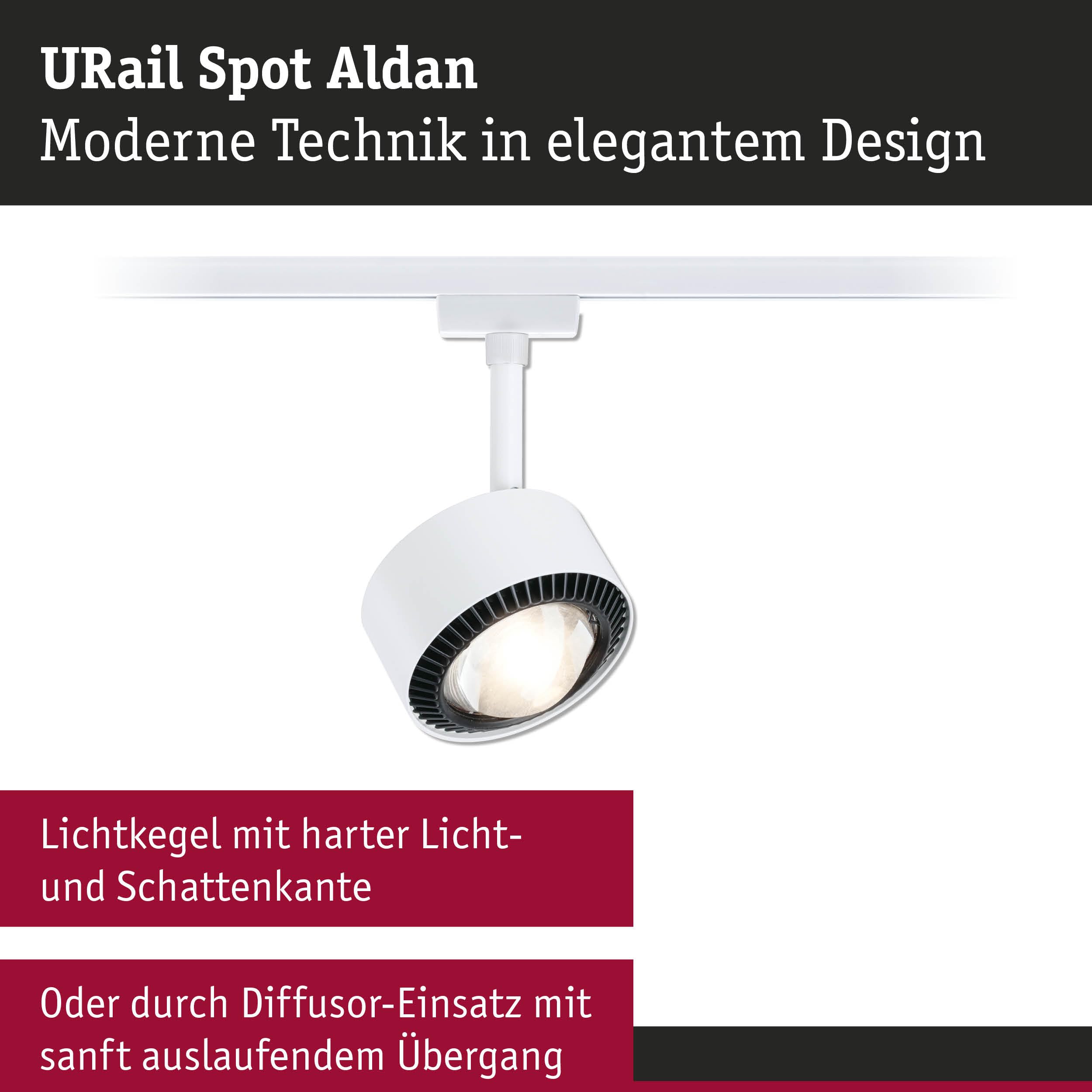 Paulmann URail Aldan 94897 Schienenspot 3000K Weiß