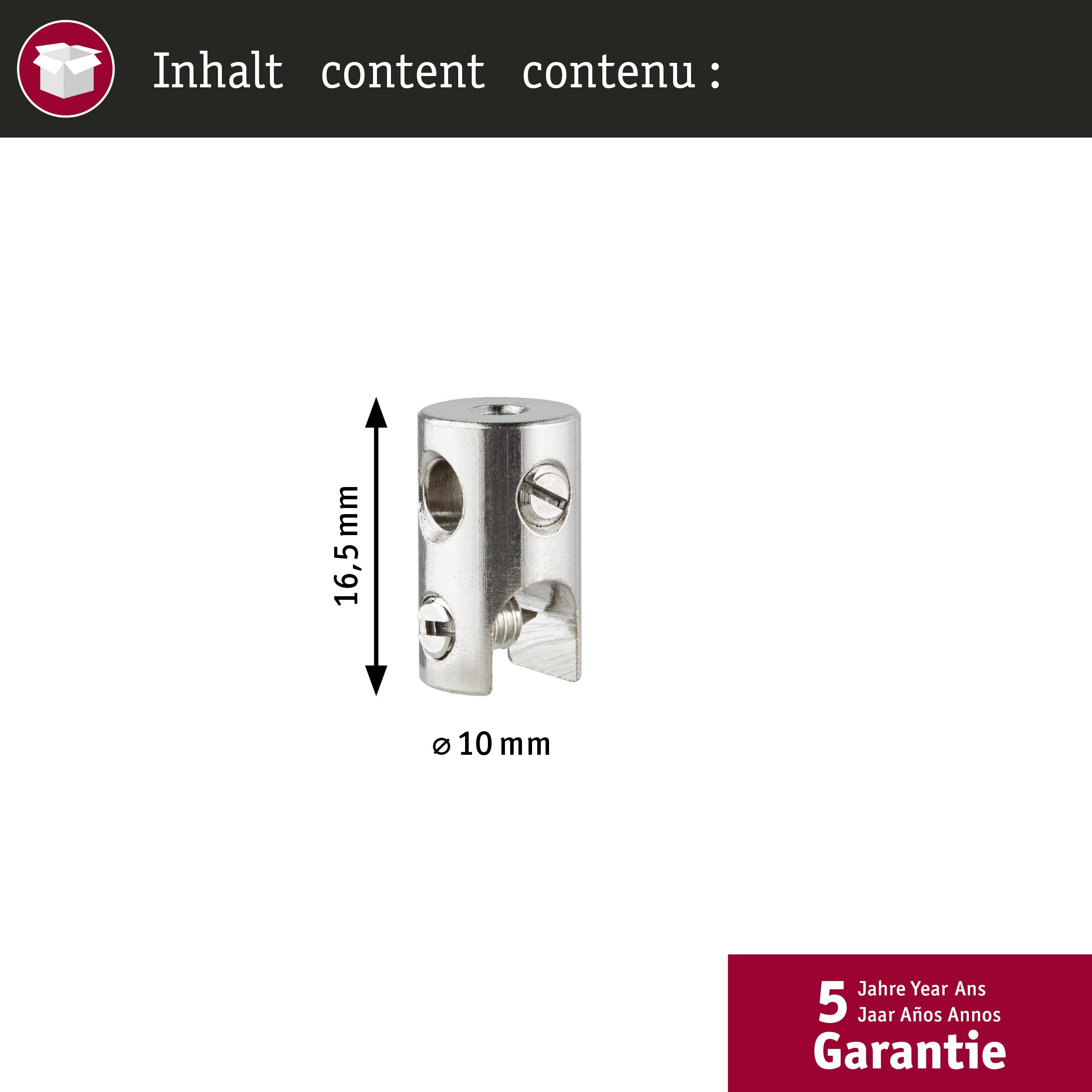 Paulmann Seilsystem 97801 Seilklotz Chrom max. 150W