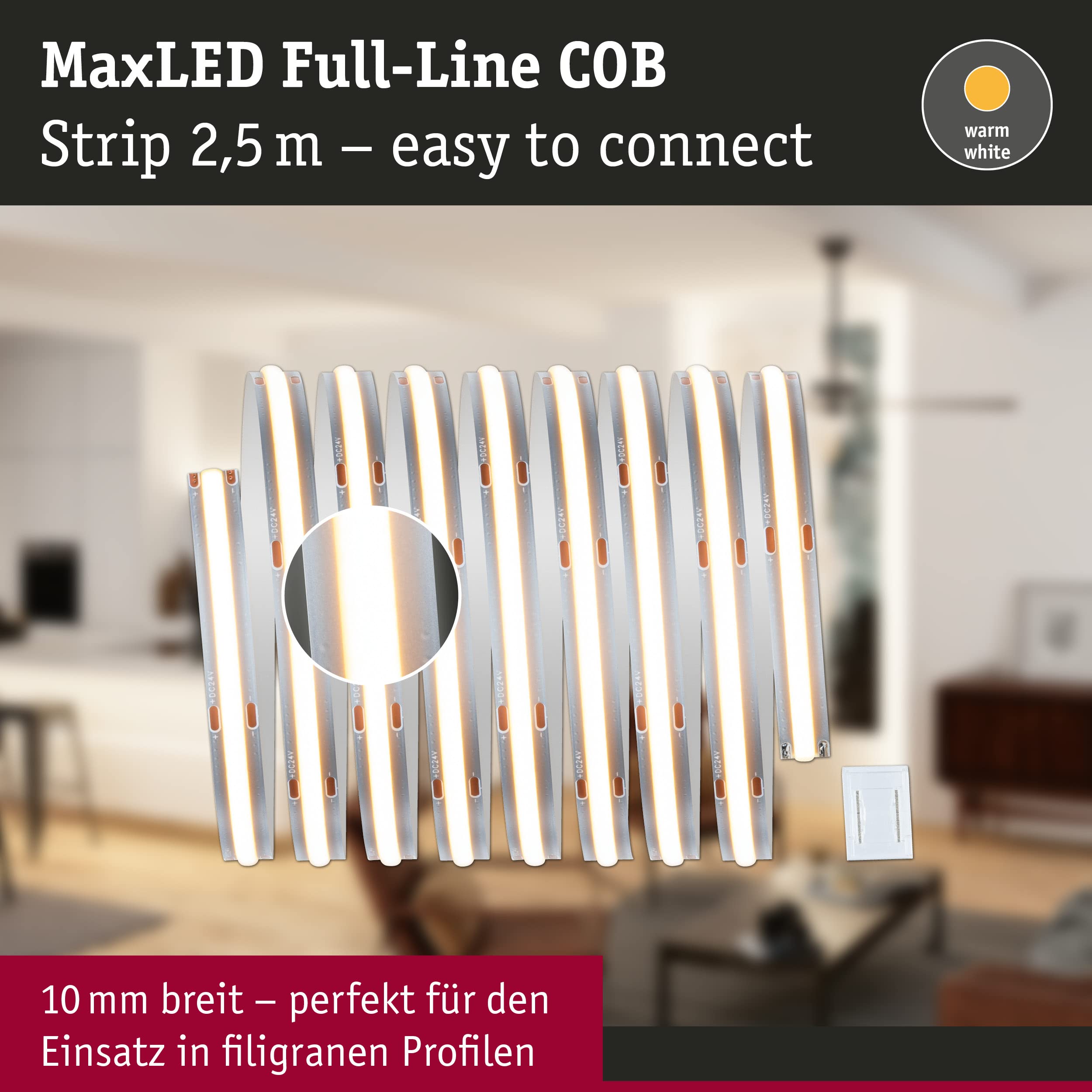 Paulmann MaxLED 500 71047 LED Stripe 2,5m 2700K silber