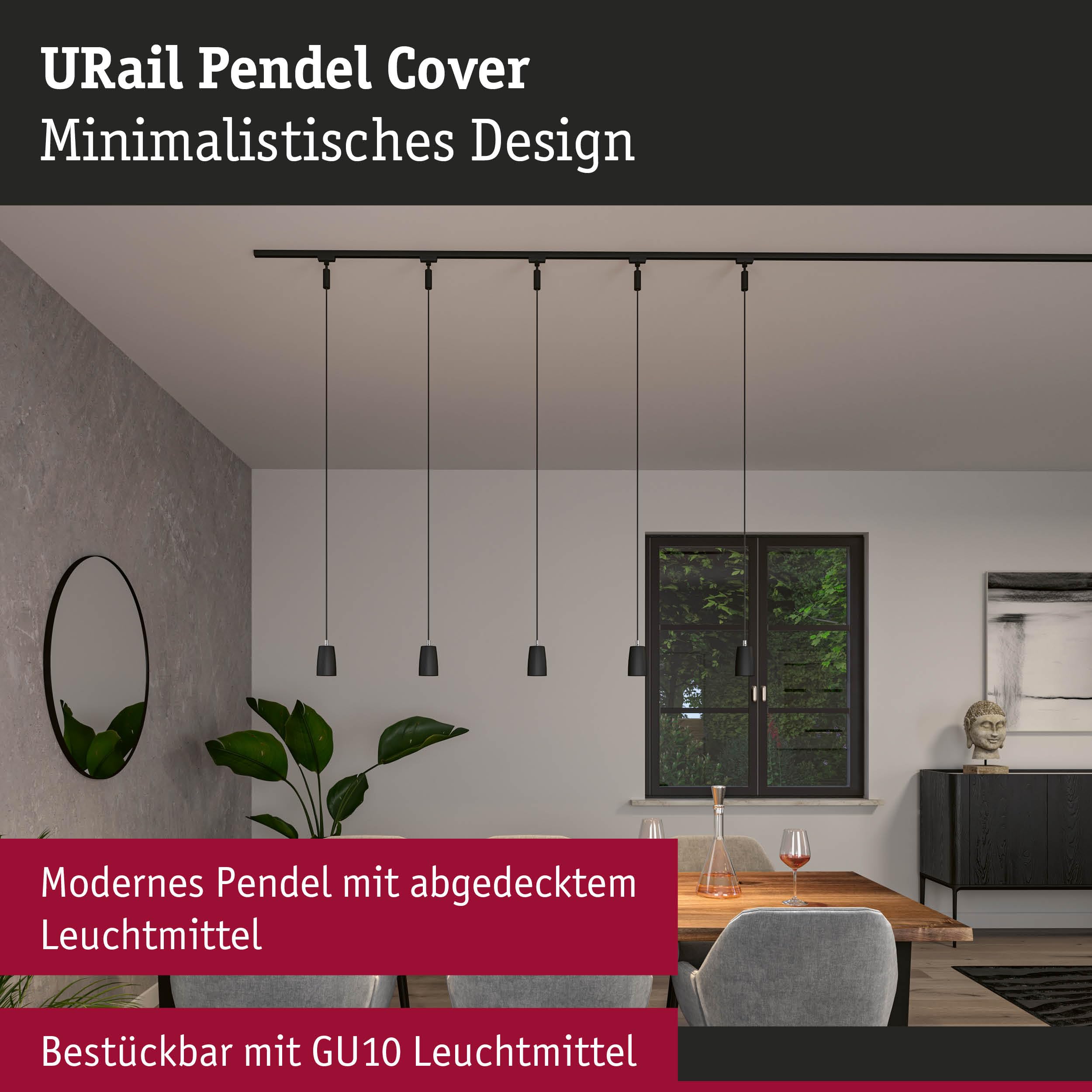 Paulmann URail 95627 Pendel Cover GU10 Schwarz