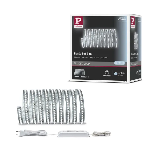 Paulmann MaxLED 705.89 LED-Streifen Basisset 3m 2700K silber