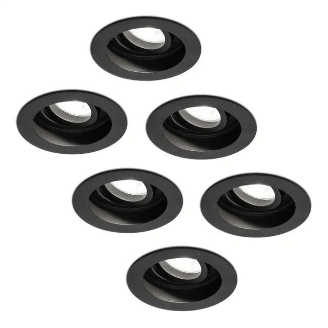 Hoftronic Laredo LED Einbaustrahler 6er Set 6000K schwarz