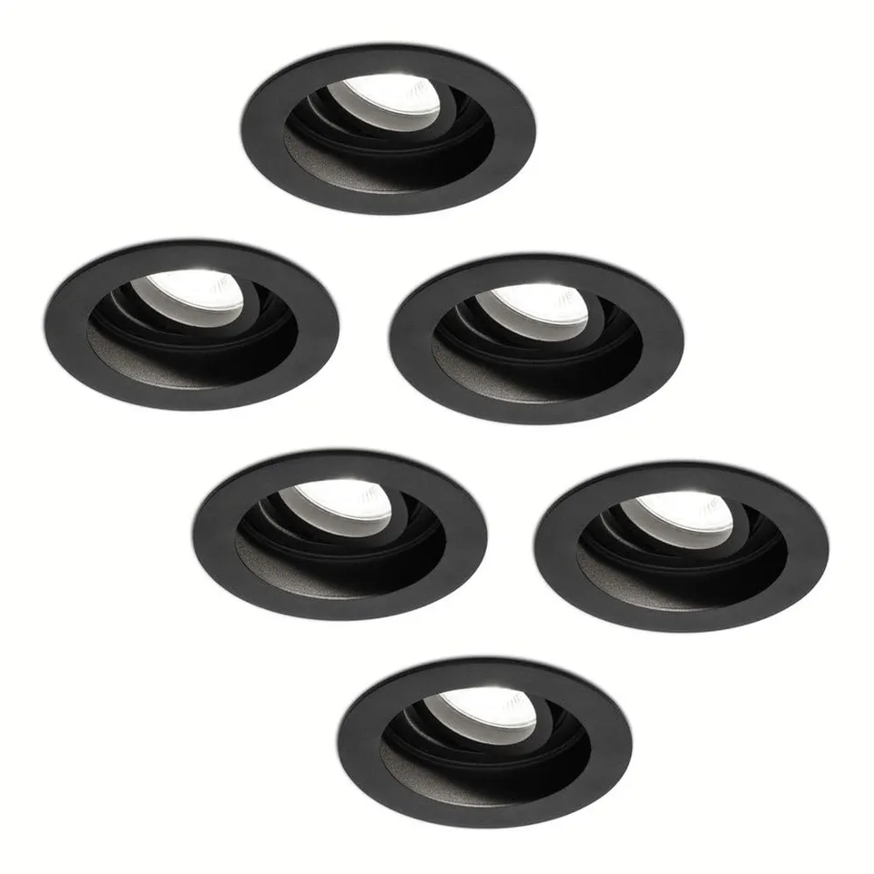 Hoftronic Laredo LED Einbaustrahler 6er Set 6000K schwarz