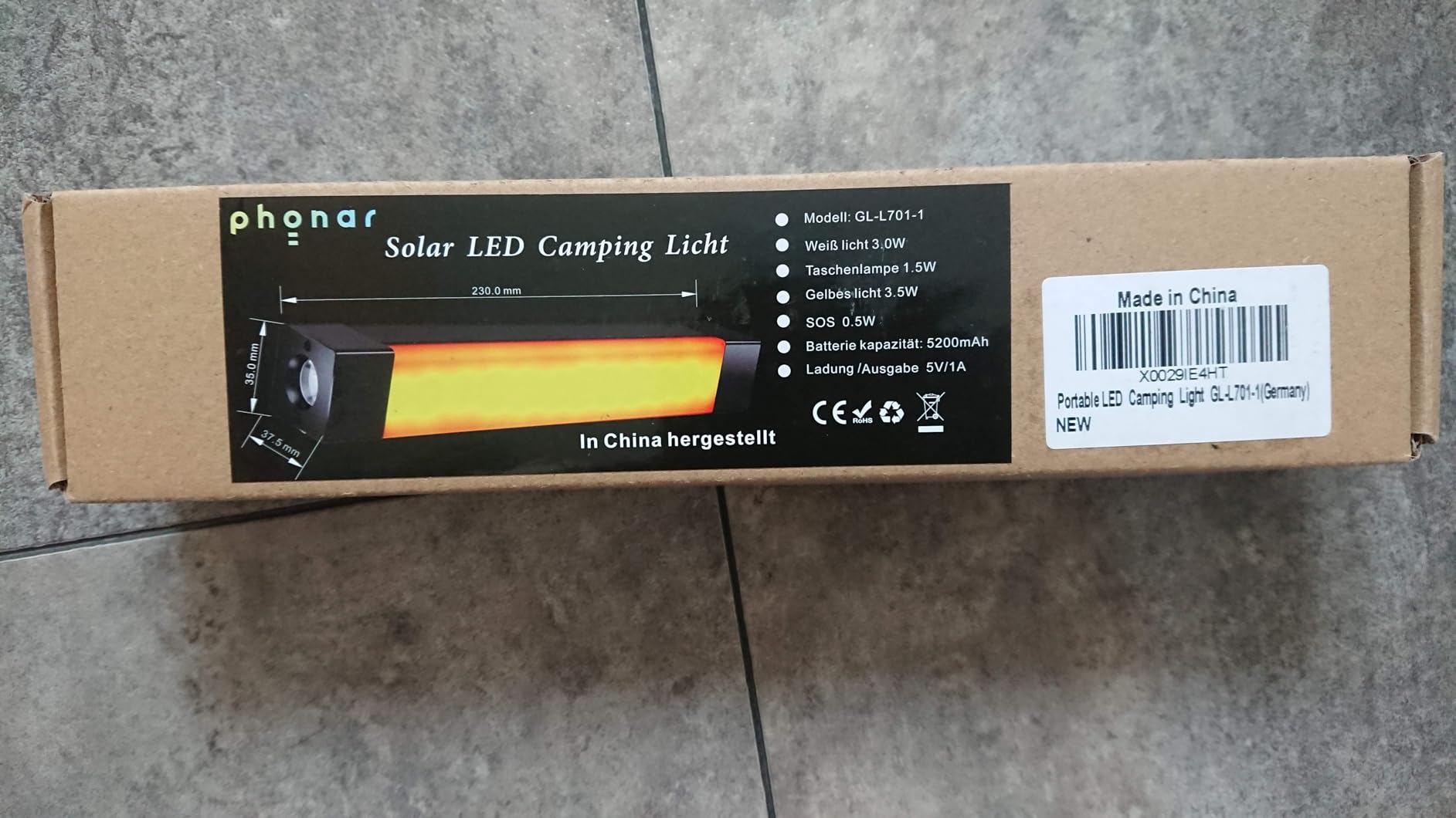 Phonar Solar Campinglaterne 1500 lm USB-C Powerbank