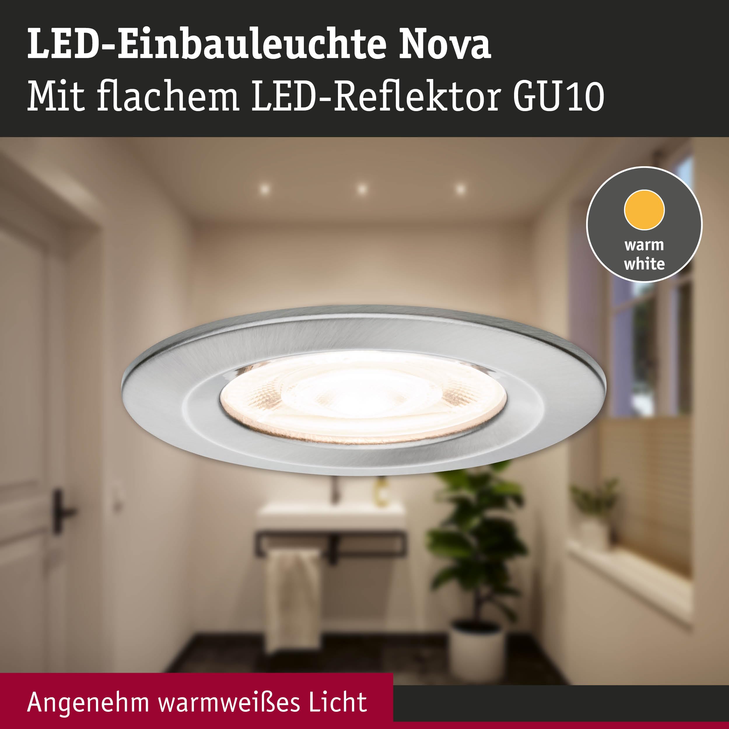 Paulmann Nova 92277 Einbauleuchte 2700K IP44 Eisen