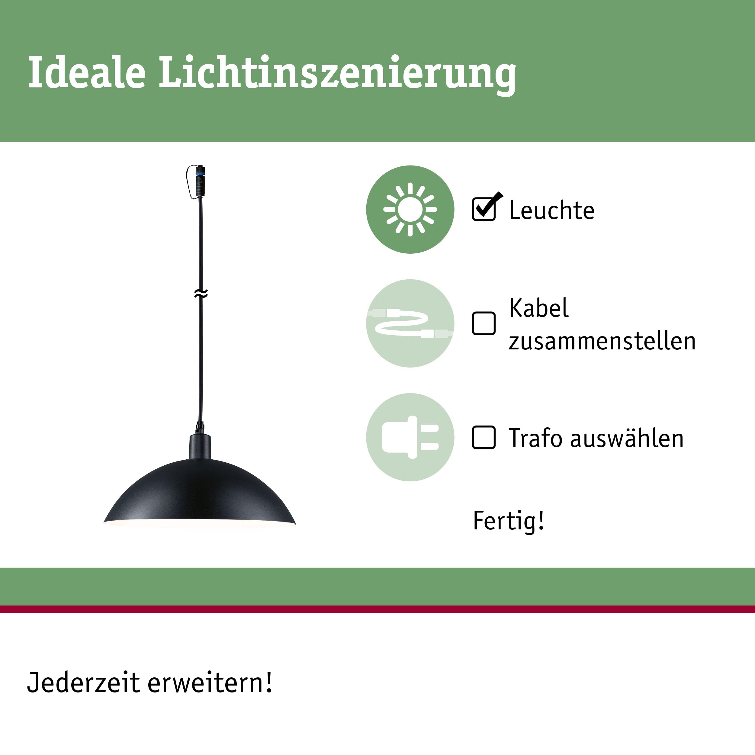 Paulmann Plug & Shine Mapalo 93103 Pendelleuchte IP65 3000K