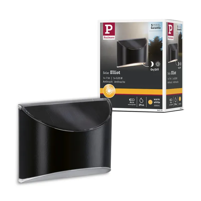 Paulmann Solar 94233 Wegeleuchte anthrazit warmweiß