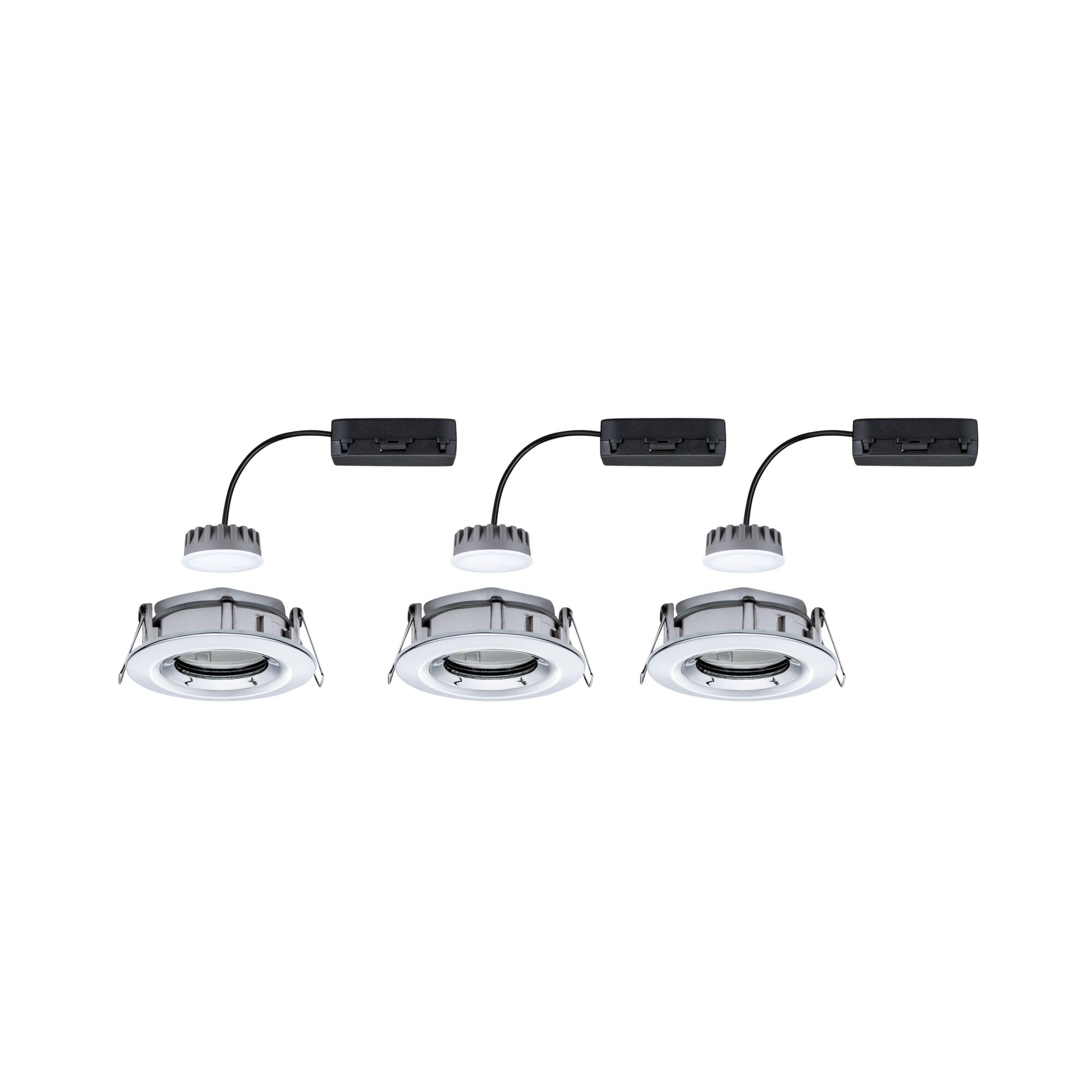 Paulmann Nova Plus 93684 Einbaustrahler 3er-Set chrom dimmbar