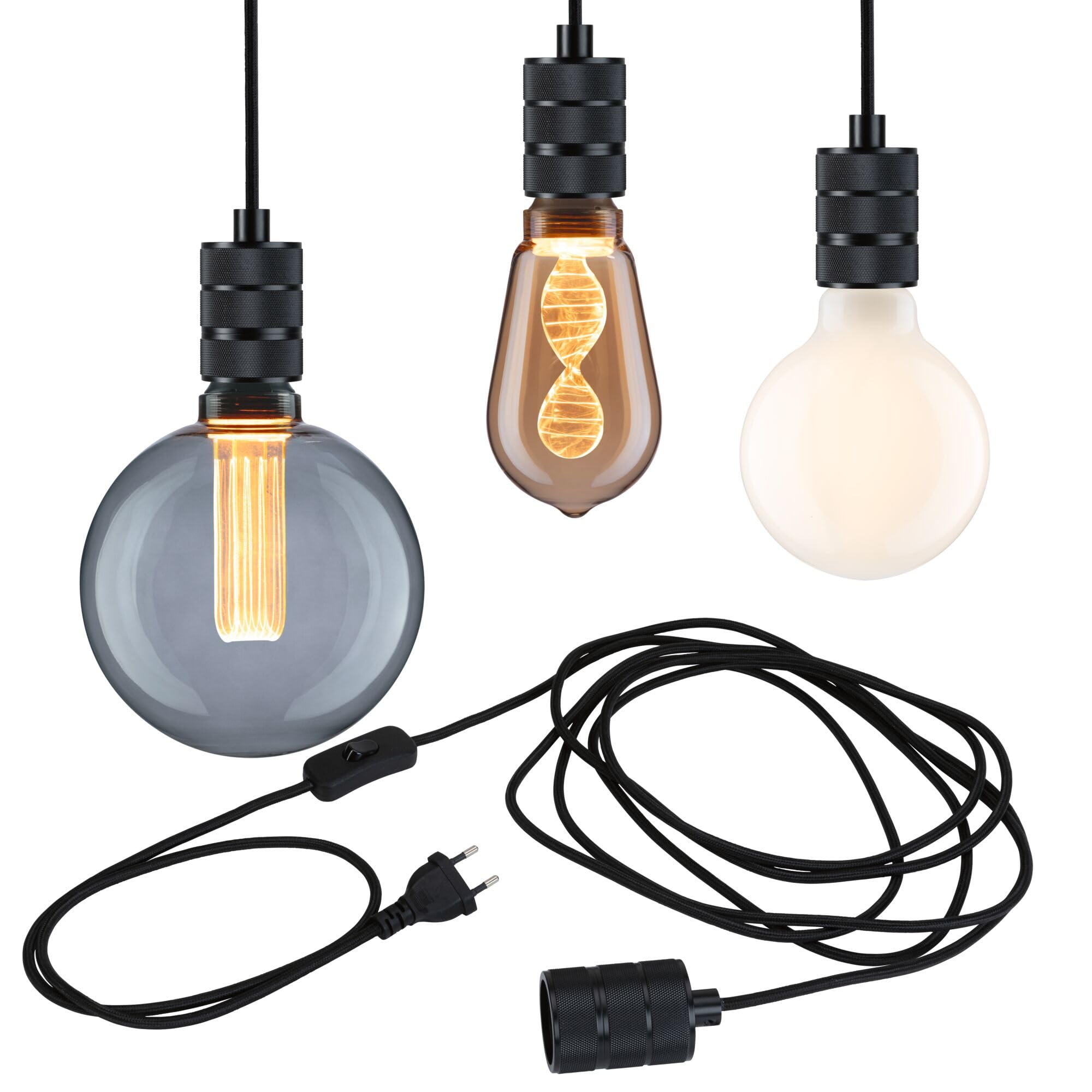 Paulmann Neordic Tilla Pendelleuchte Stecker E27 schwarz